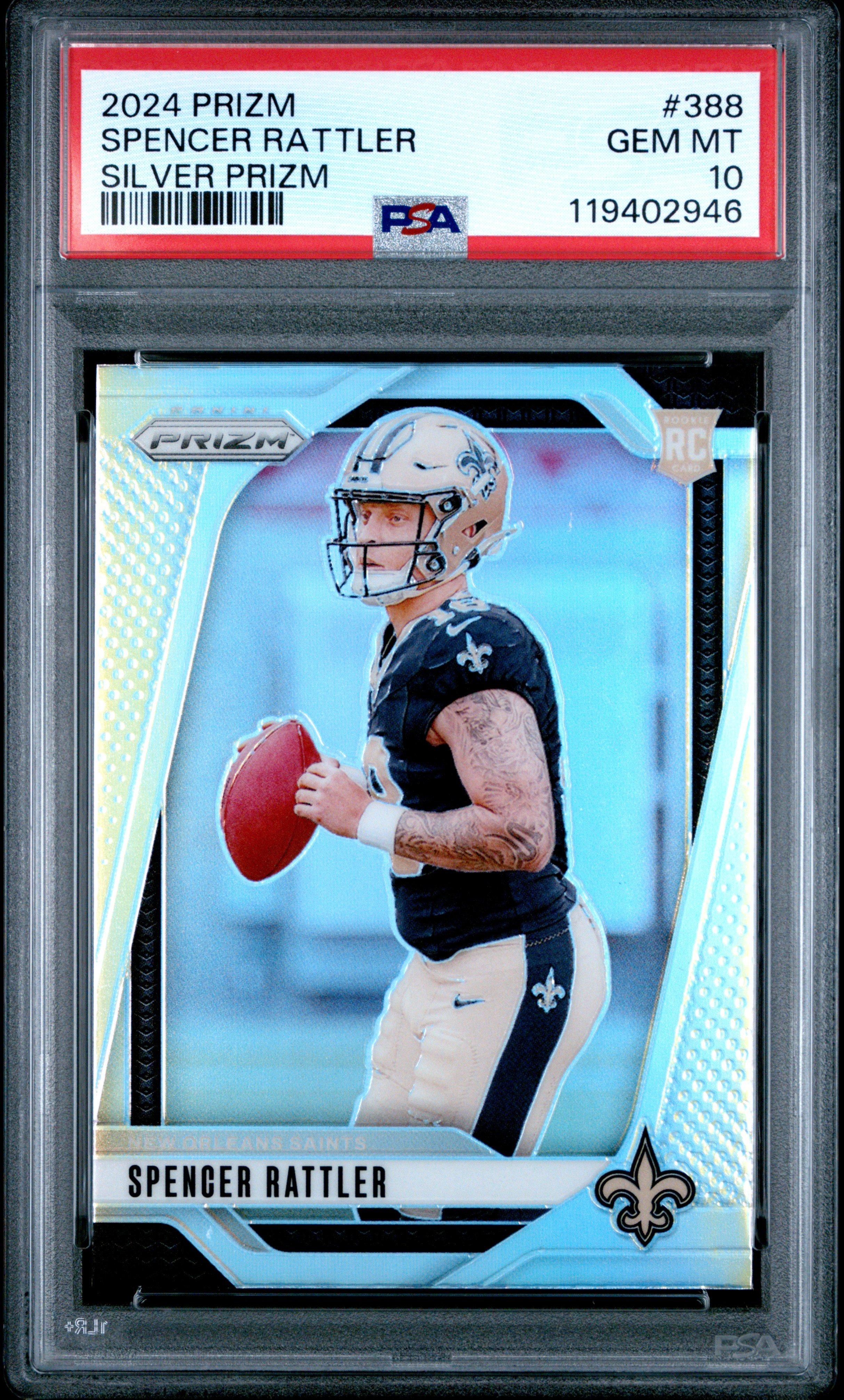 2024 Panini Prizm 388 Spencer Rattler Silver Prizm PSA 10