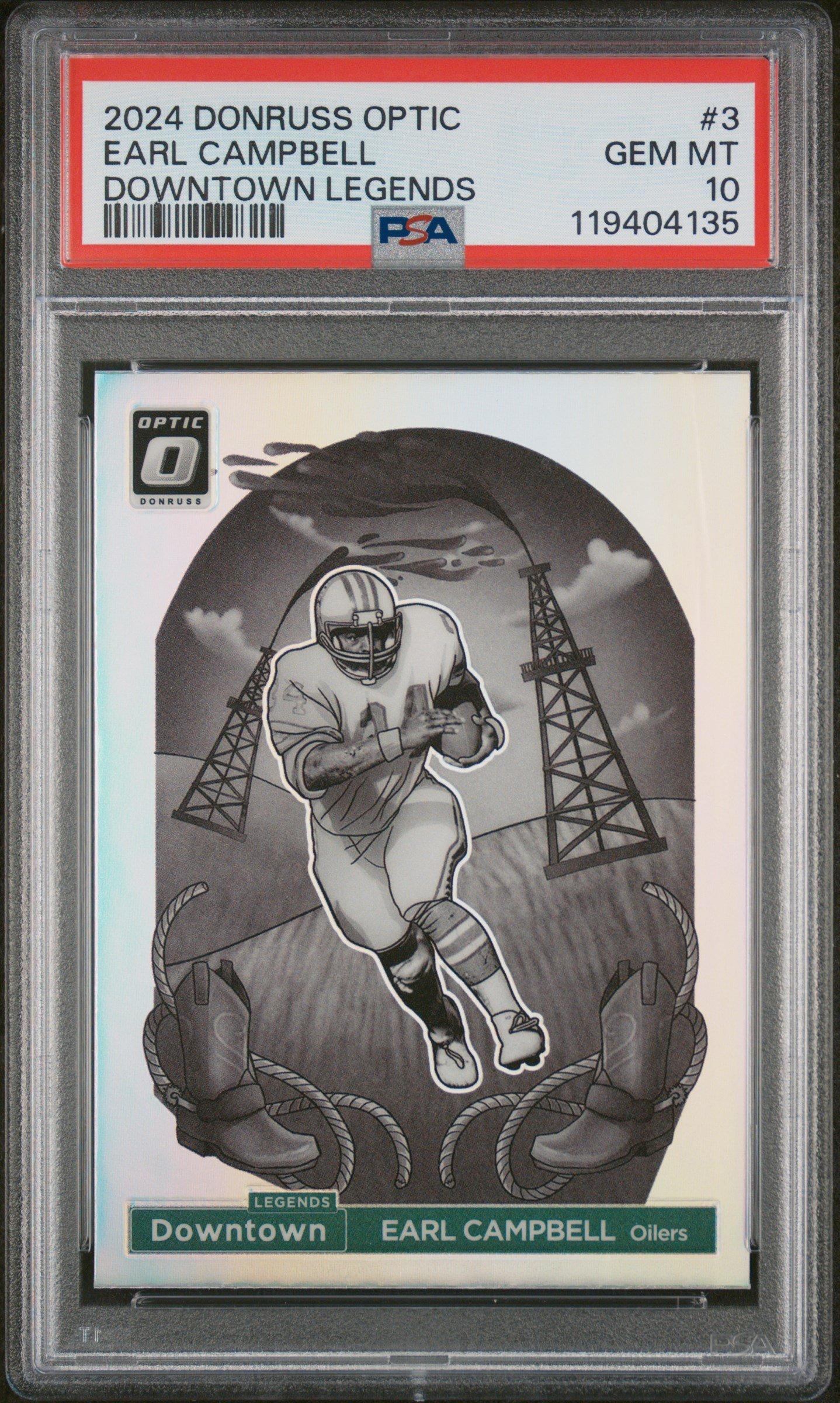 2024 Panini Donruss Optic Downtown Legends 3 Earl Campbell PSA 10