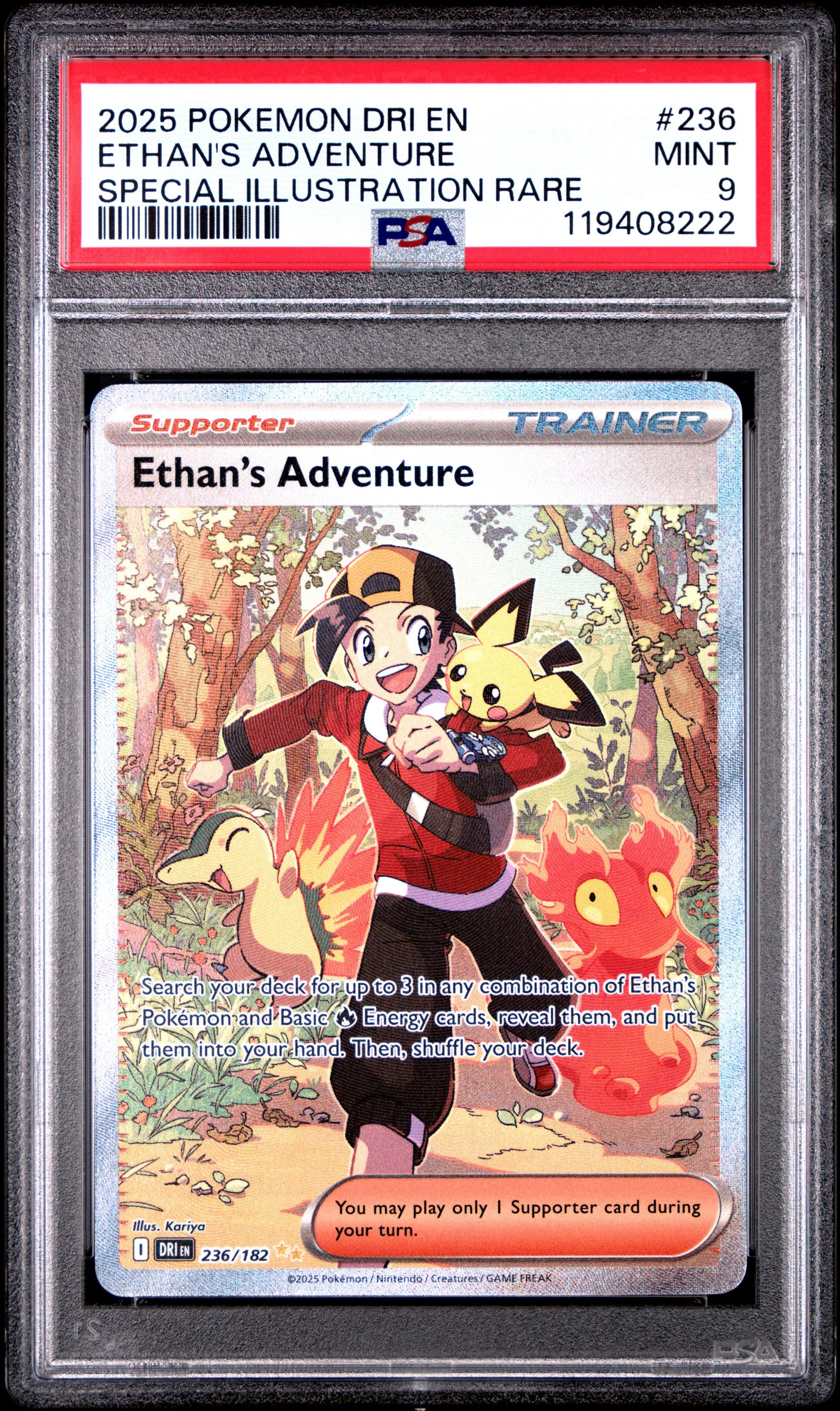 2025 Pokemon Dri En-destined Rivals 236 Ethan's Adventure Special Illustration Rare PSA