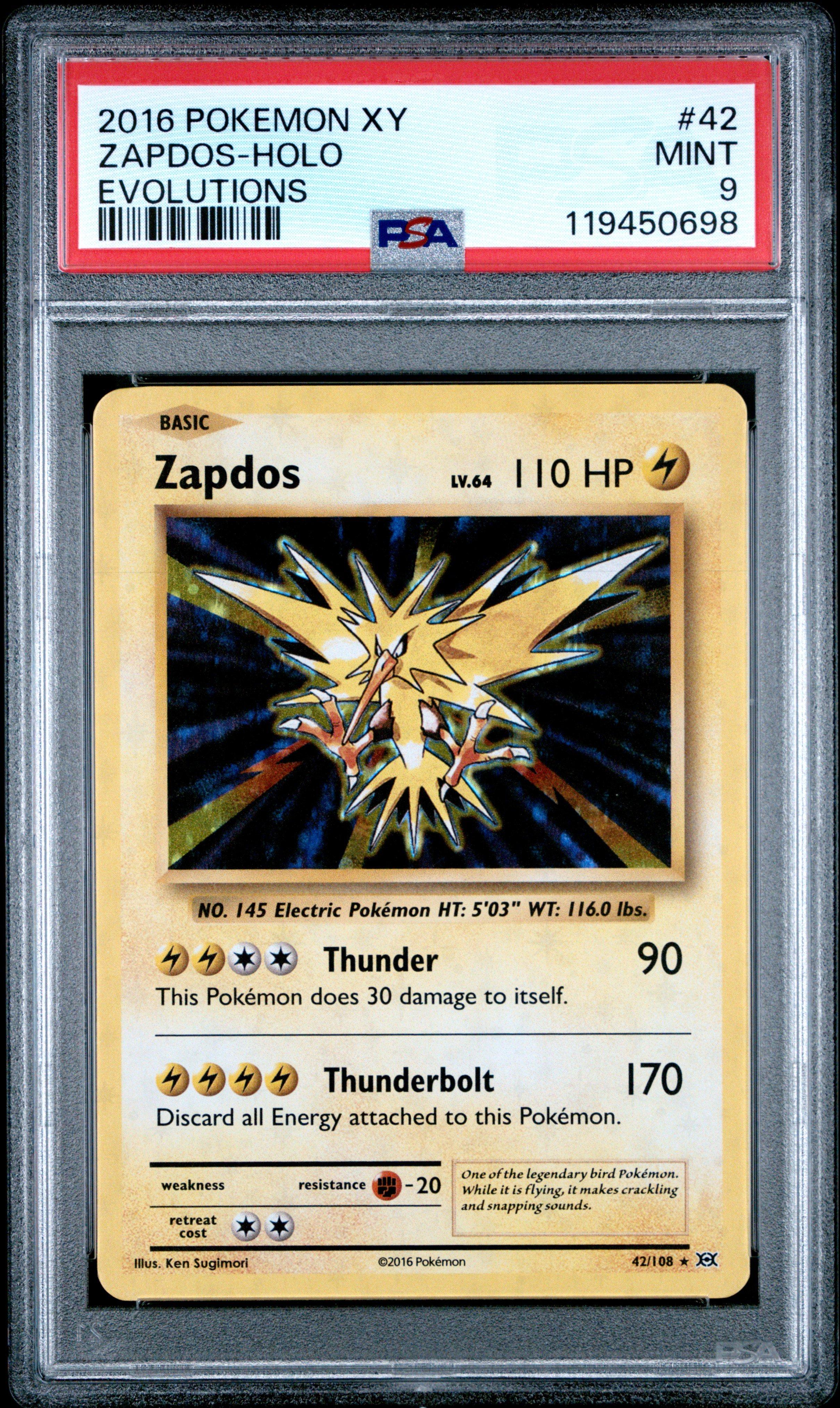 2016 Pokemon Xy Evolutions 42 Zapdos-holo PSA 9 Graded Card | GameStop