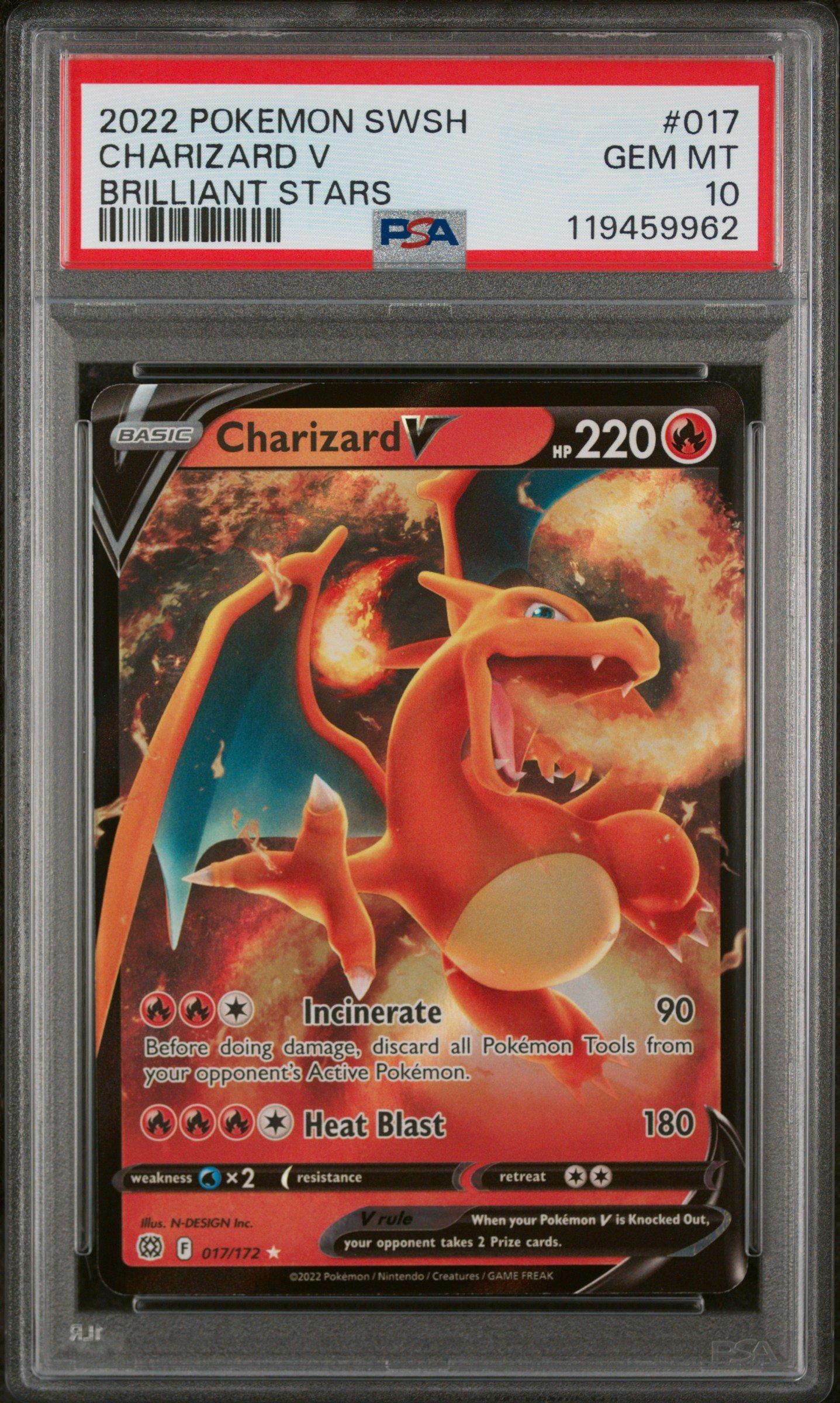 2022 Pokemon Sword & Shield Brilliant Stars 017 Charizard V PSA 10