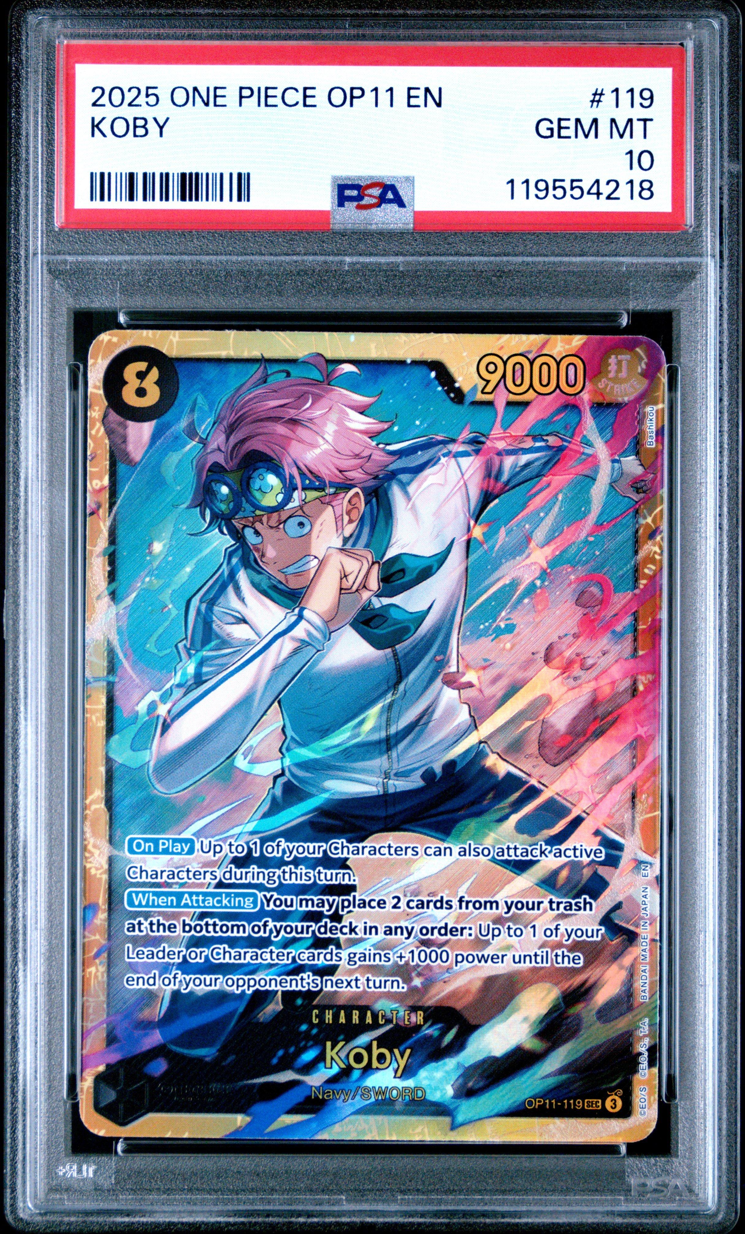 2025 One Piece Op11-a Fist Of Divine Speed 119 Koby PSA 10 | GameStop