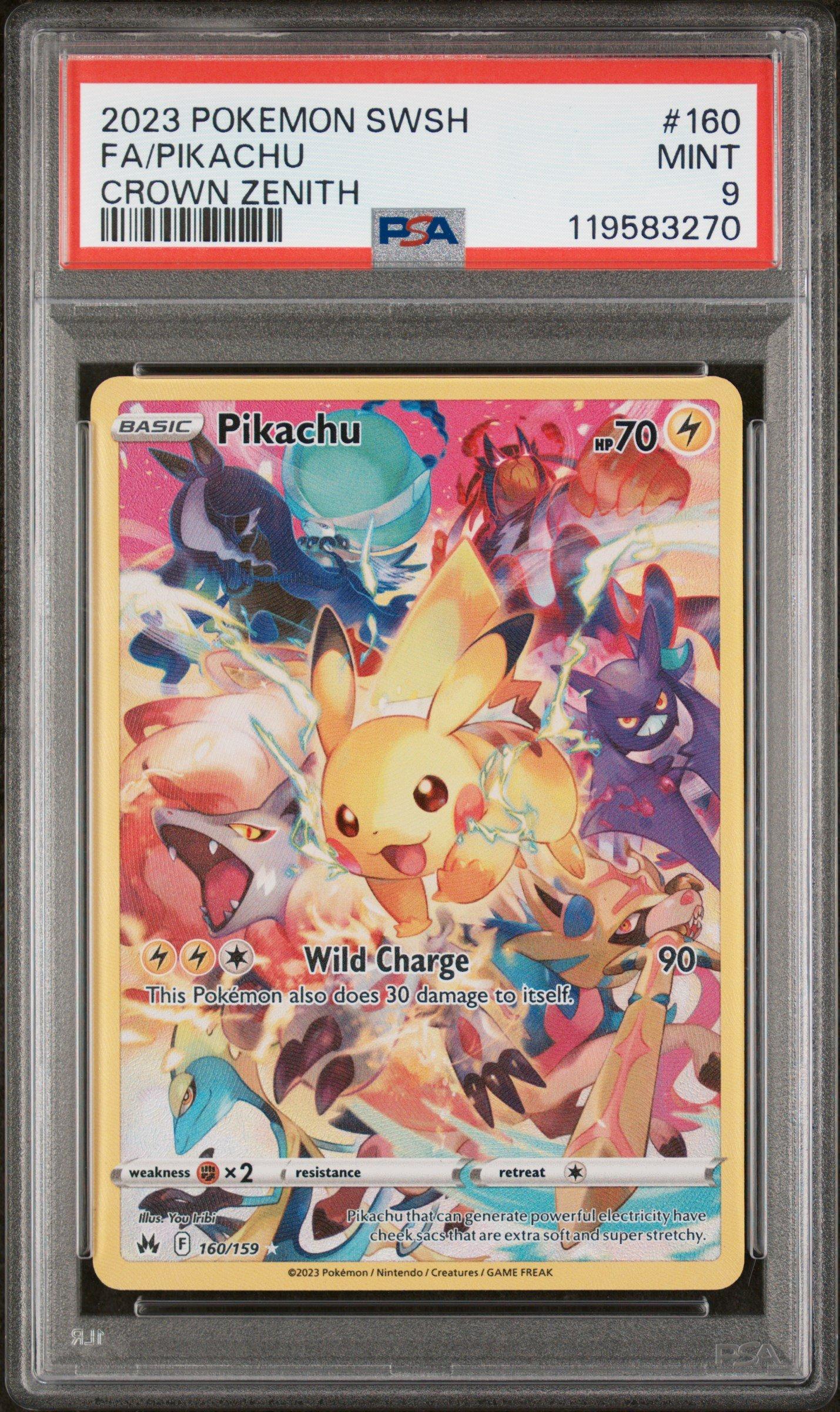 ⚫️Hugtam⚫️ 2023 Pokemon Sword And Shield Crown Zenith 160 Full Art/pikachu