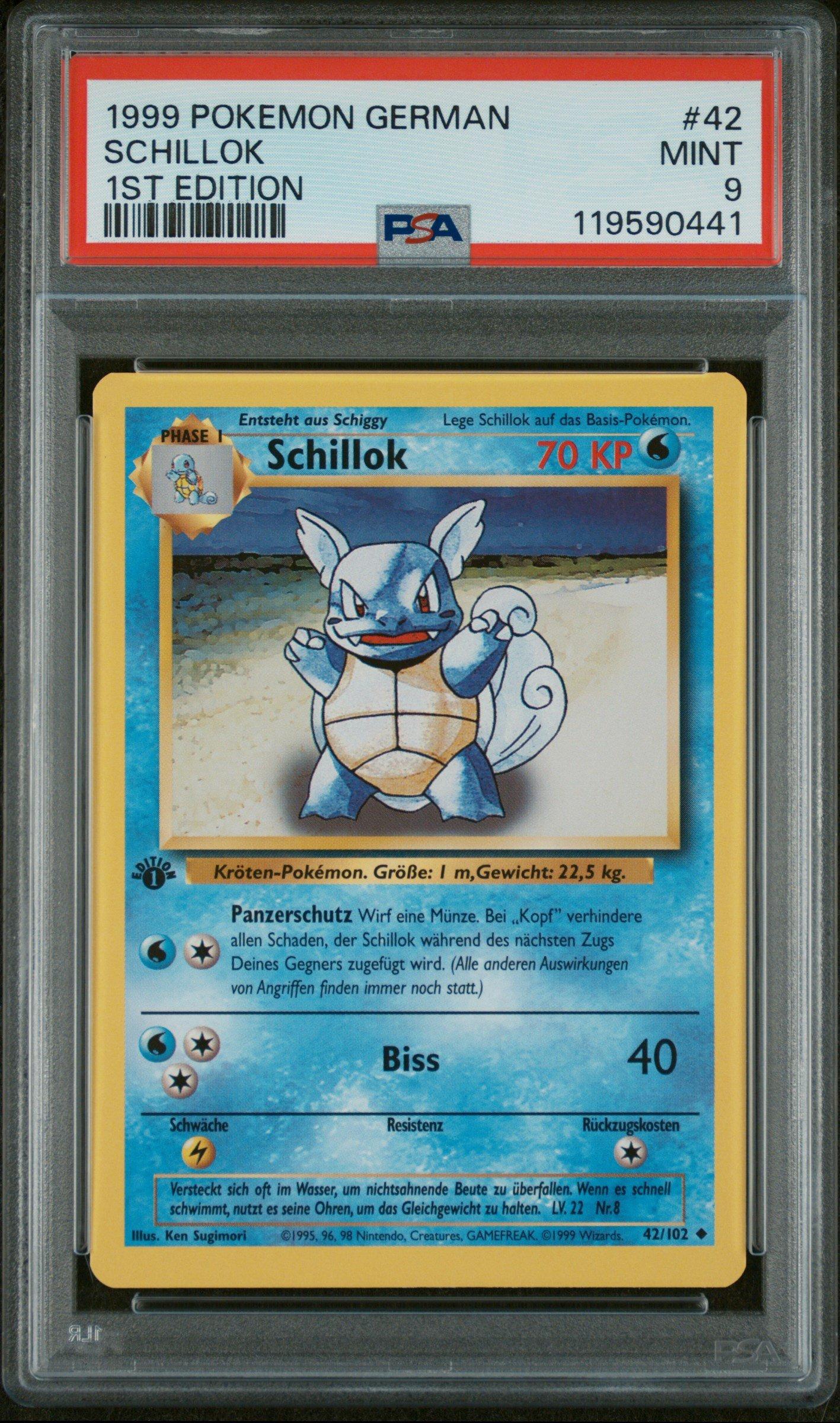 1999 Pokemon German 42 Schillok 1st Edition PSA 9