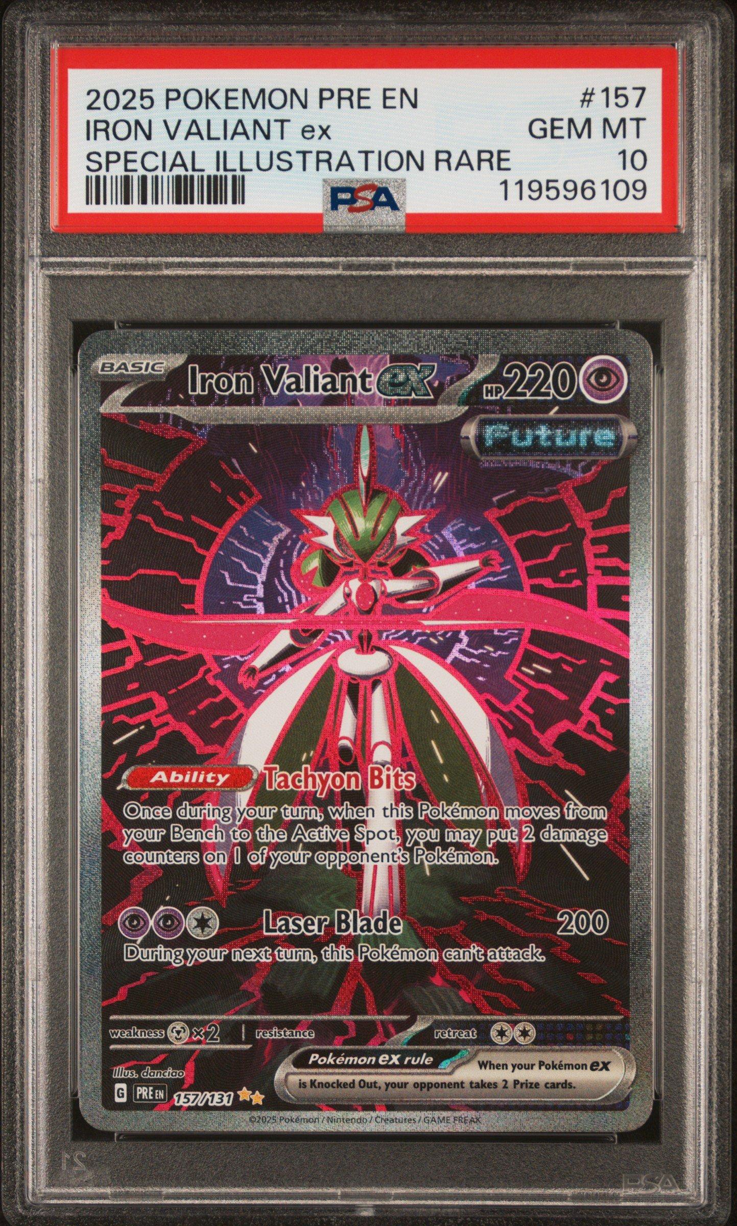 2025 Pokemon Pre En-prismatic Evolutions 157 Iron Valiant Ex 