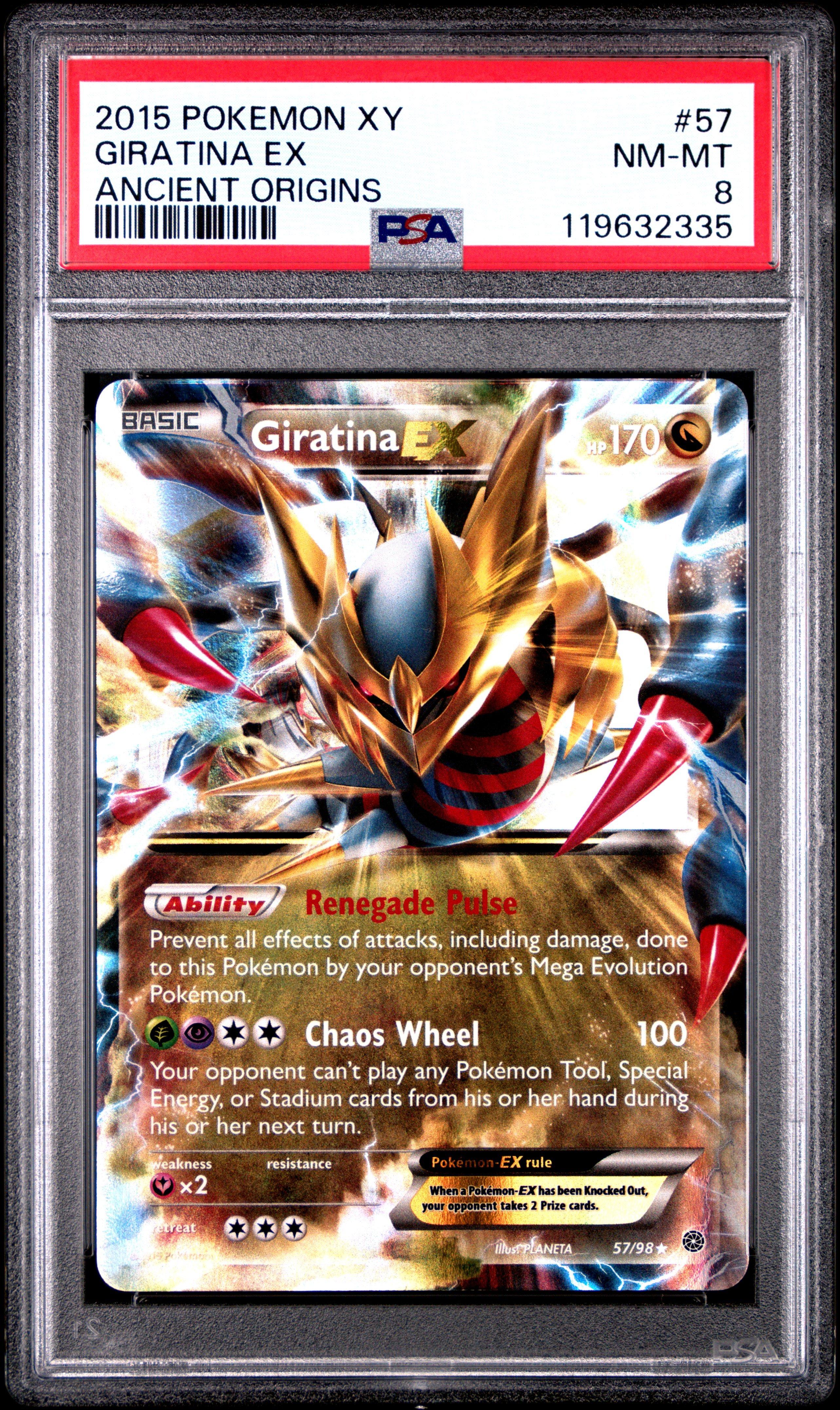 2015 Pokemon Xy Ancient Origins 57 Giratina Ex PSA 8
