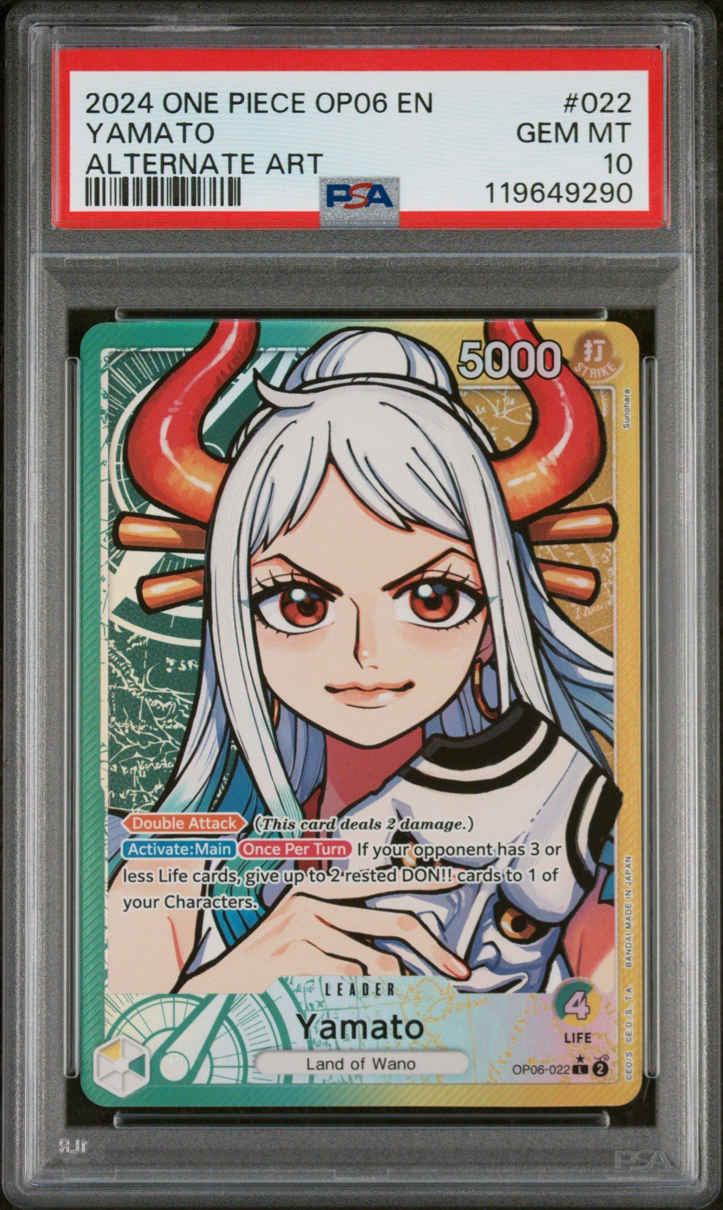 PSA9 2024 ONE PIECE EN ヤマト(Yamato) ホロ仕様 2024 One Piece Op06-wings Of The Captain 022 Yamato Alternate Art