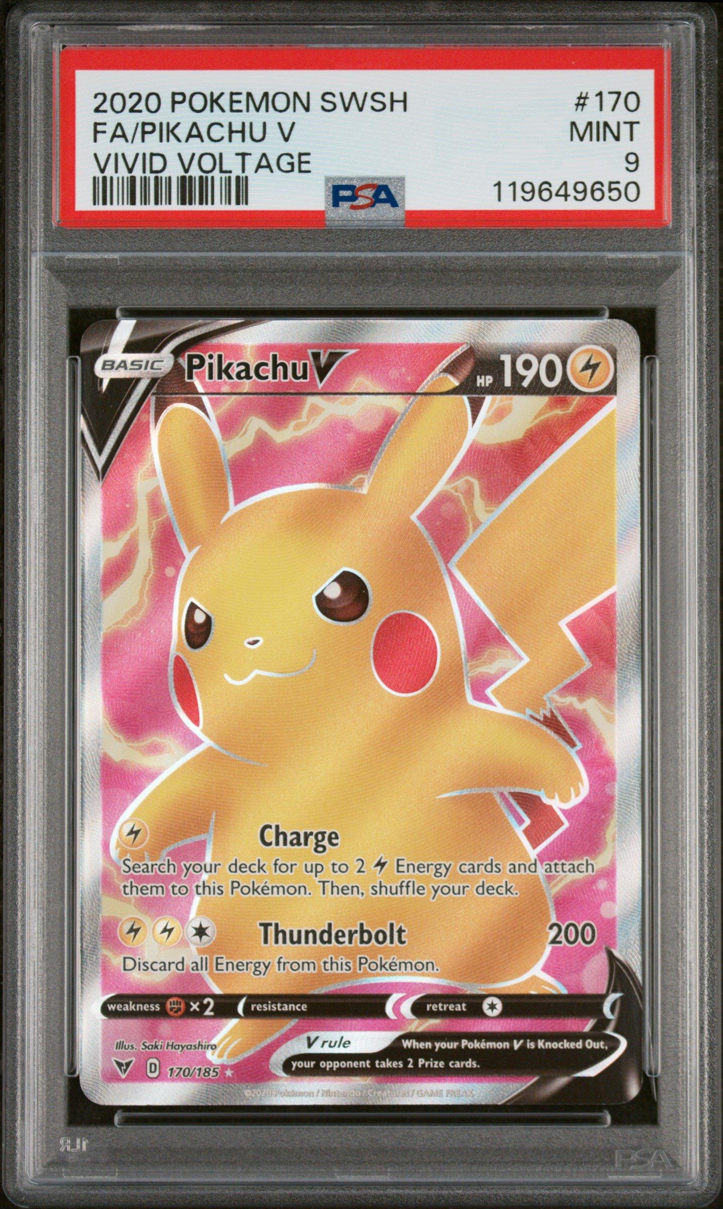 2020 Pokemon Sword & Shield Vivid Voltage 170 Full Art/pikachu V PSA 9  Graded Card | GameStop