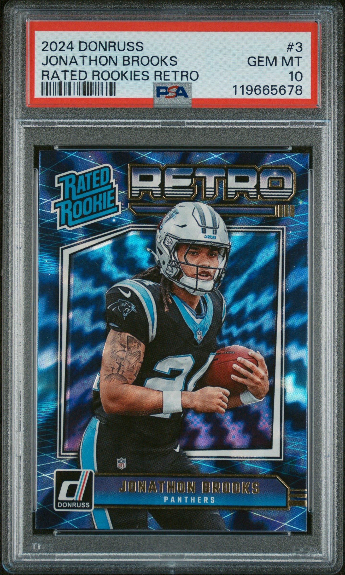 2024 Panini Donruss Rated Rookies Retro 3 Jonathon Brooks PSA 10