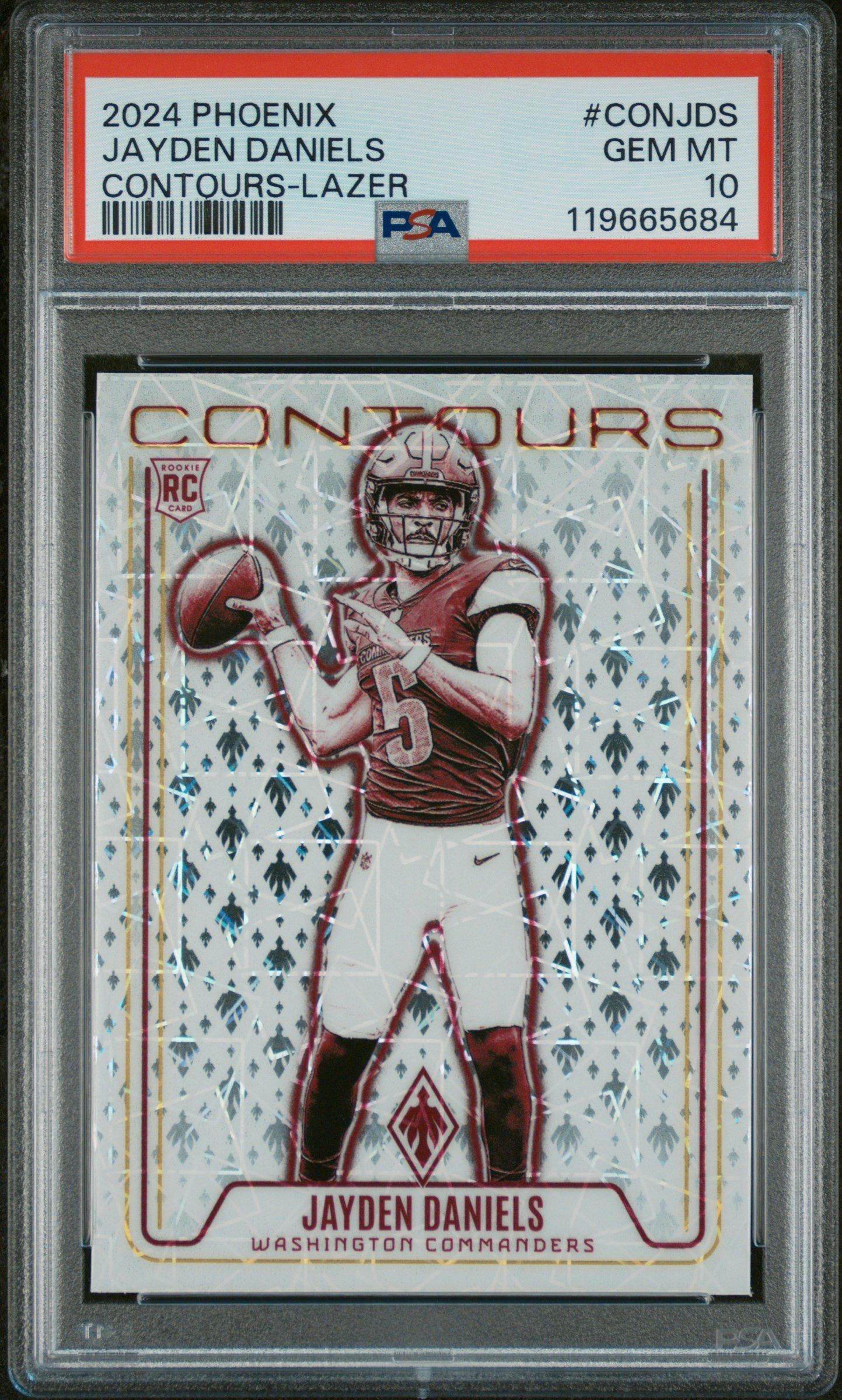 2024 Panini Phoenix Contours Conjds Jayden Daniels Lazer PSA 10