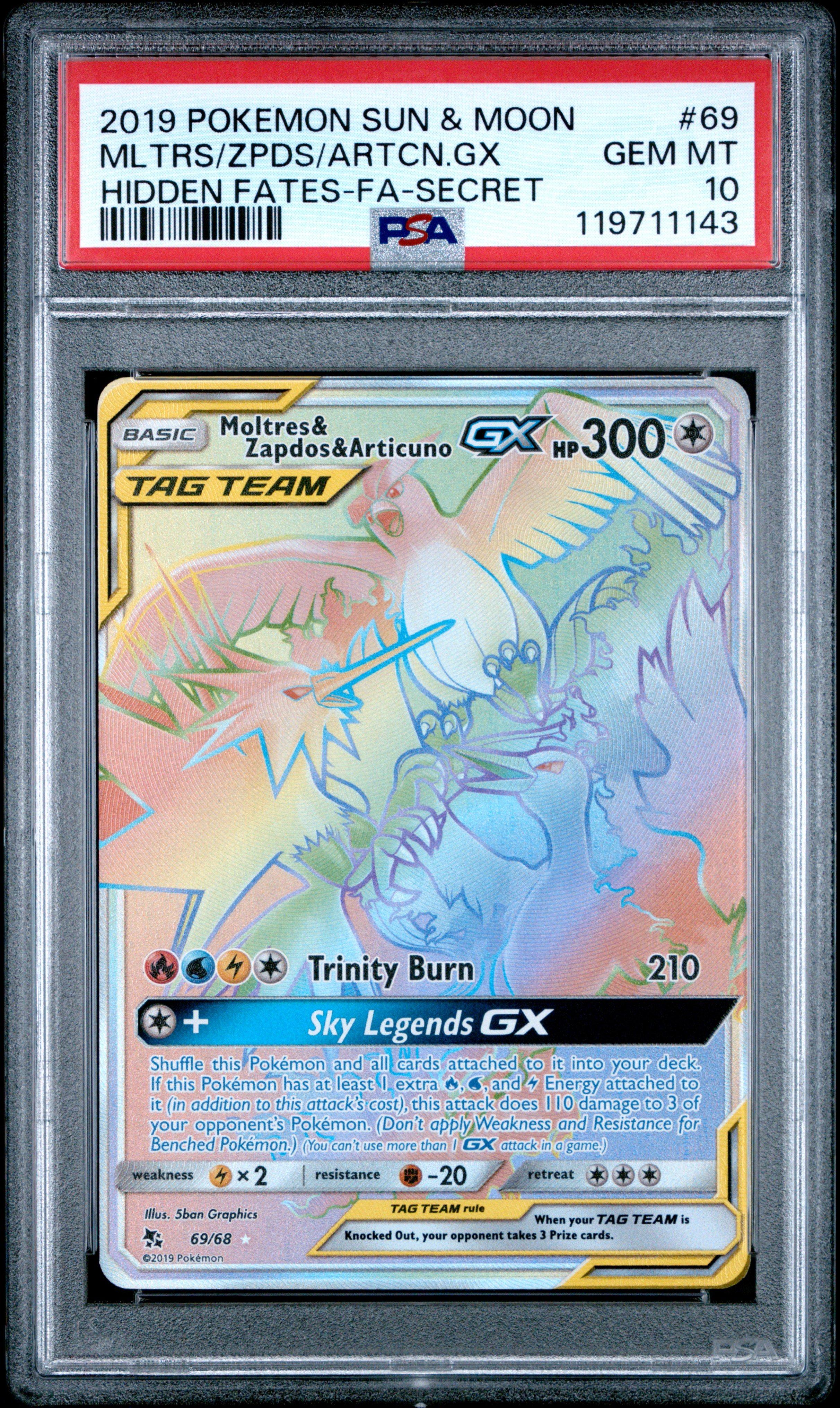 激レアtheSuedeCrocodiles StoptheRainUKオリジナル 2019 Pokemon Sun & Moon Hidden Fates 69 Full Art/moltres & Zapdos