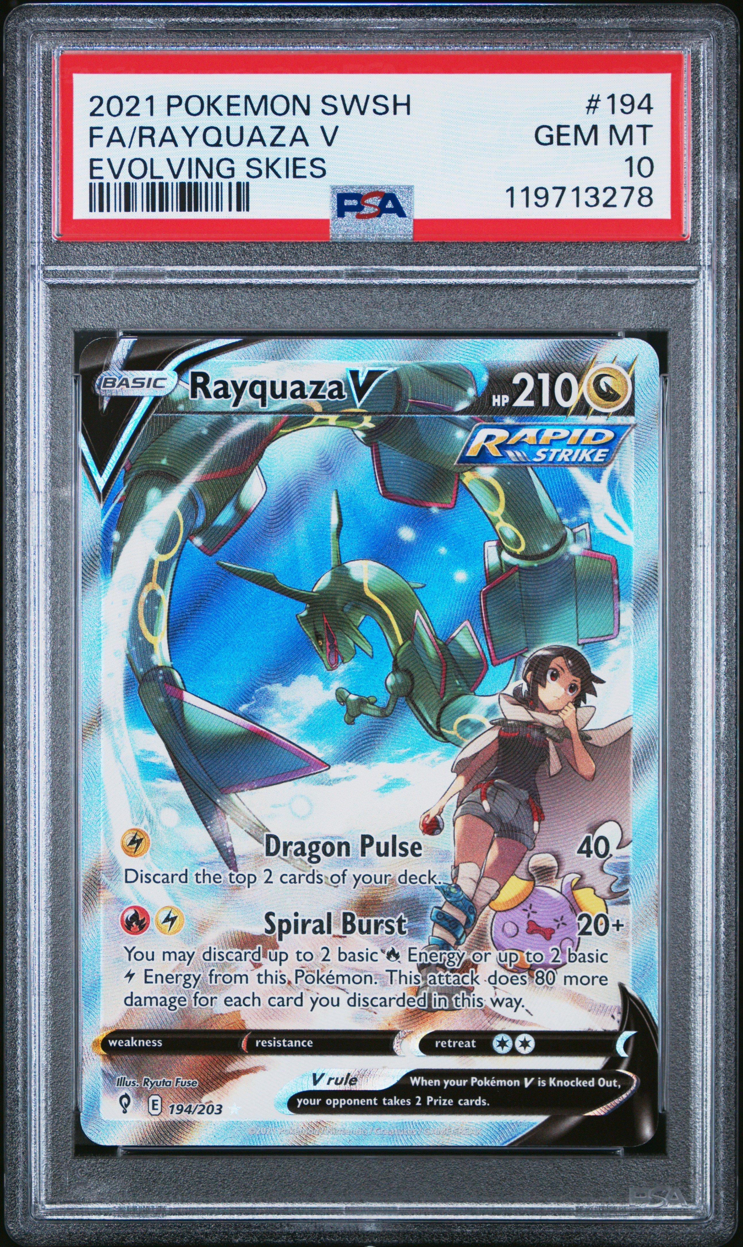 2021 Pokemon Sword & Shield Evolving Skies 194 Full Art/rayquaza V