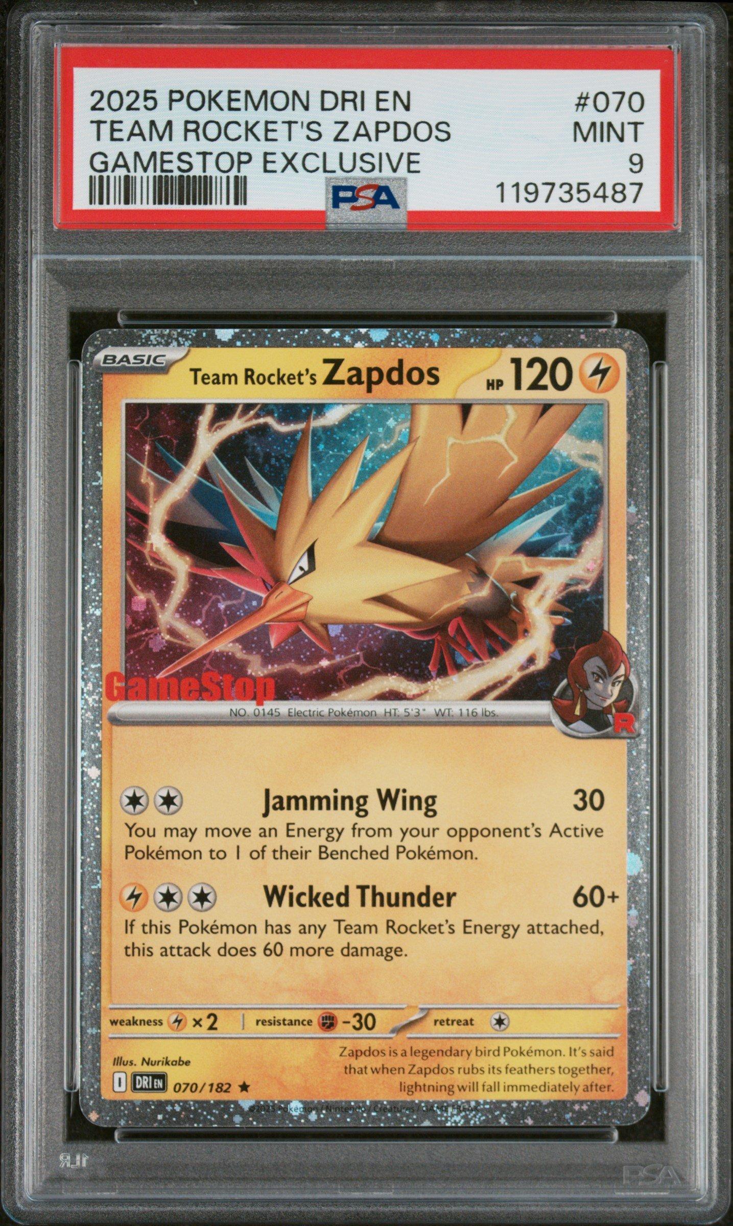 2025 Pokemon Dri En-destined Rivals 070 Team Rocket's Zapdos