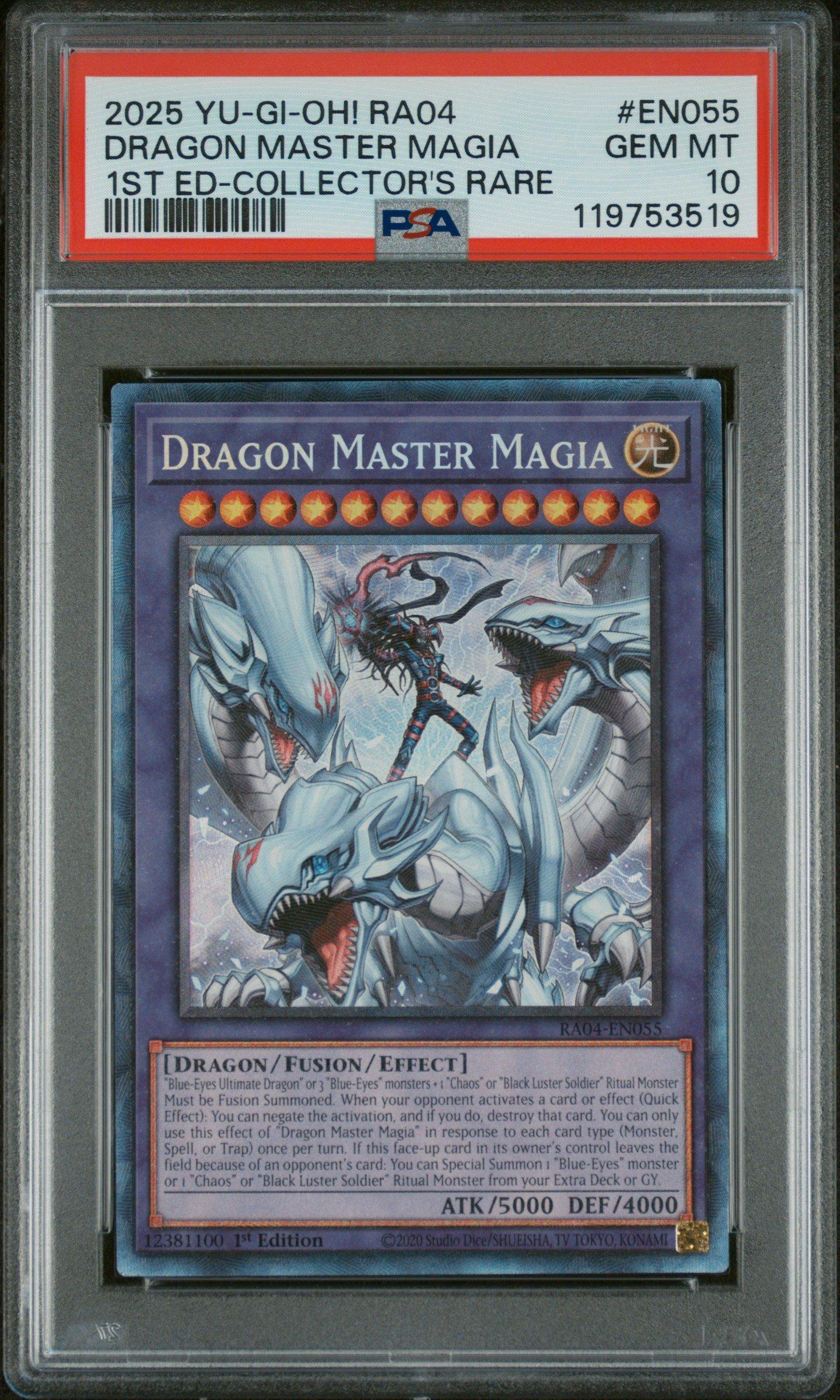 2025 Yu-gi-oh! Ra04-quarter Century Stampede En055 Dragon Master Magia 1st Edition-collector's Rare PSA 10