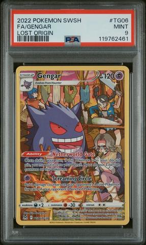 2022 Pokemon Sword & Shield Lost Origin Tg06 Full Art/gengar PSA 9