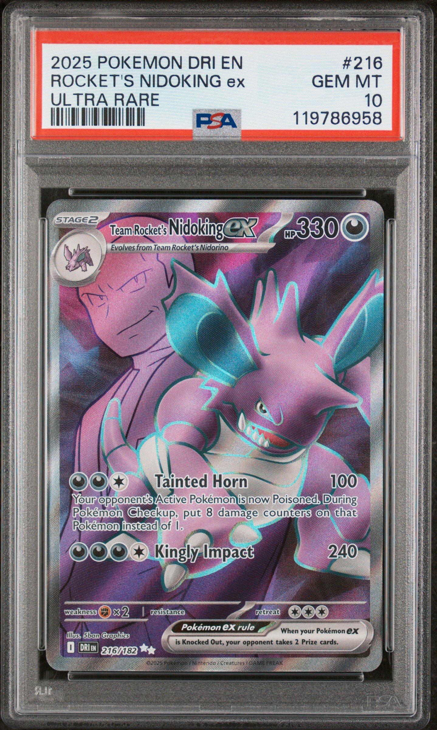 2025 Pokemon Dri En-destined Rivals 216 Team Rocket's Nidoking Ex