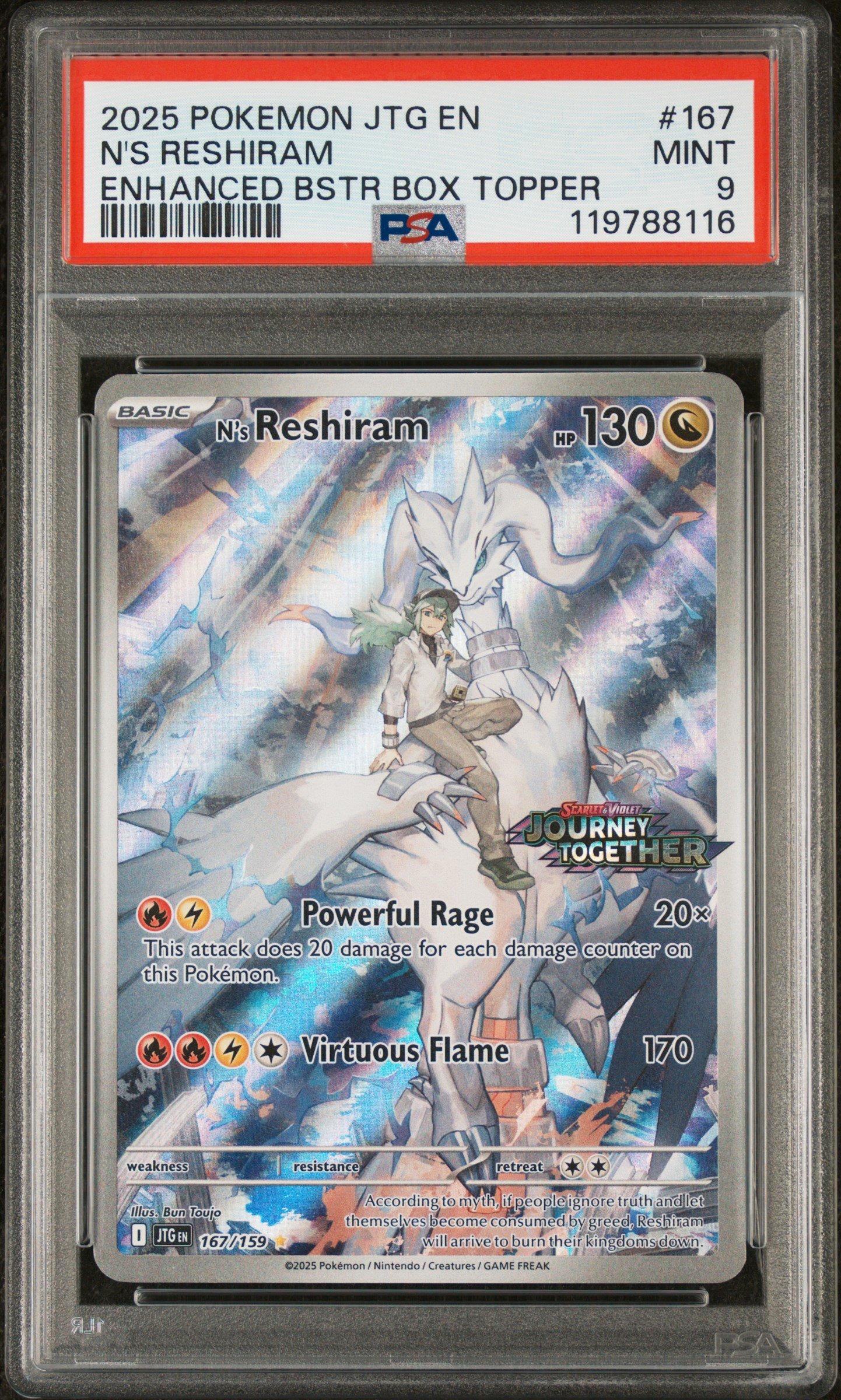 2025 Pokemon Jtg En-journey Together 167 N's Reshiram Enhanced