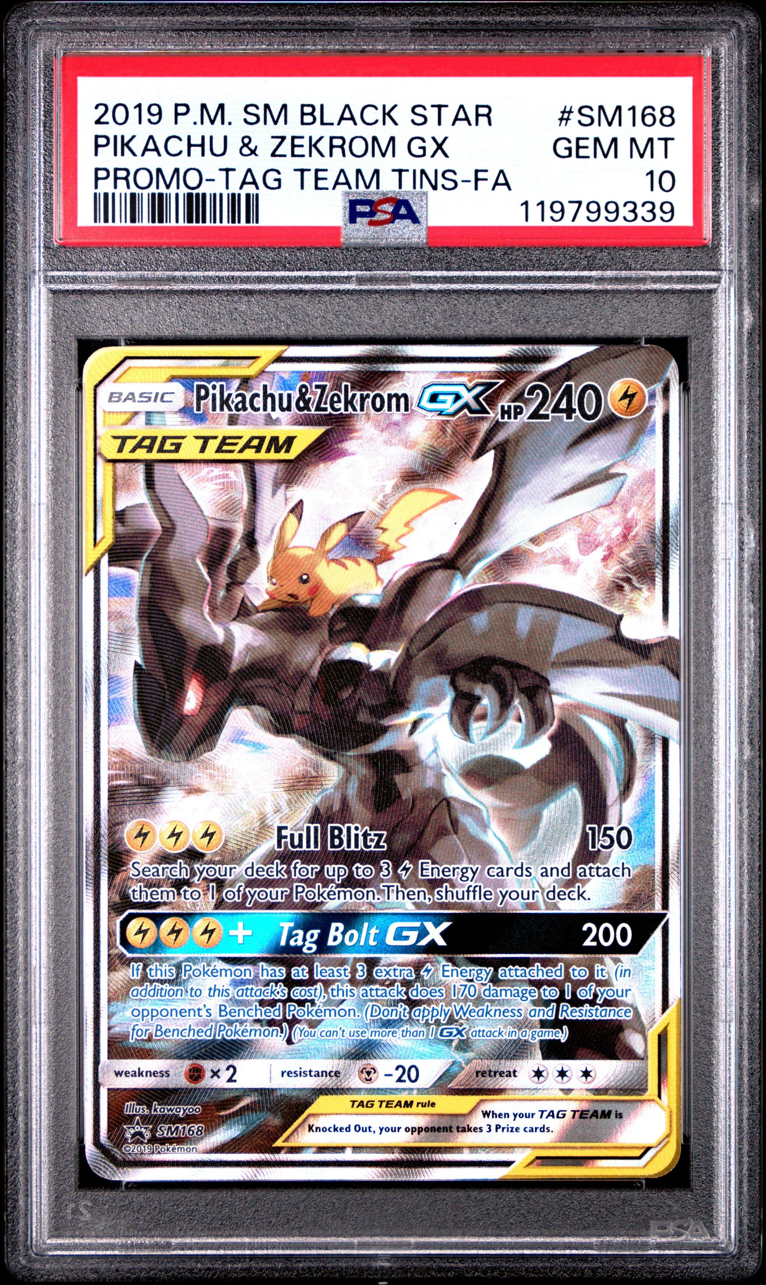 2019 Pokemon Sm Black Star Promo Sm168 Full Art/pikachu & Zekrom
