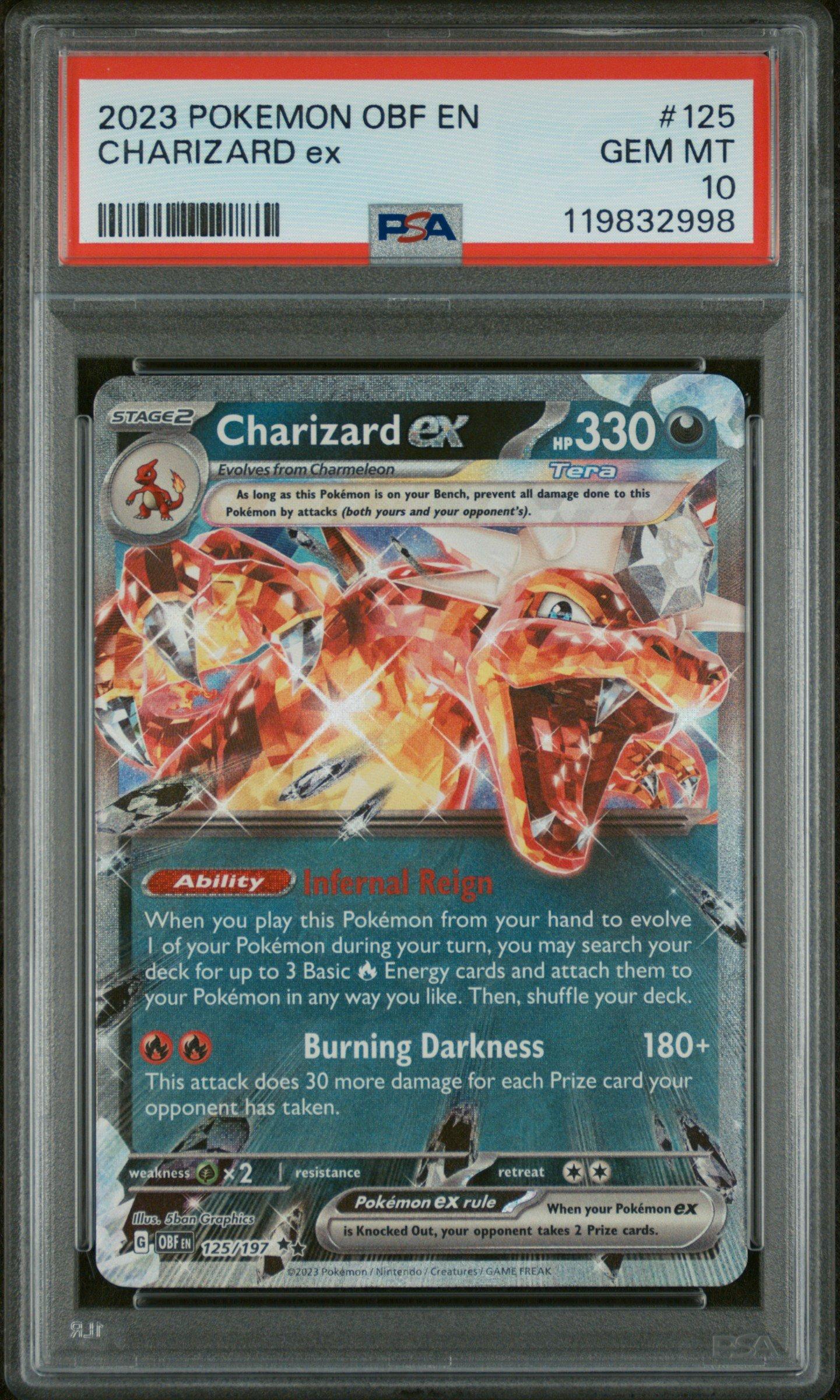 2023 Pokemon Obf En-obsidian Flames 125 Charizard Ex PSA 10 Graded