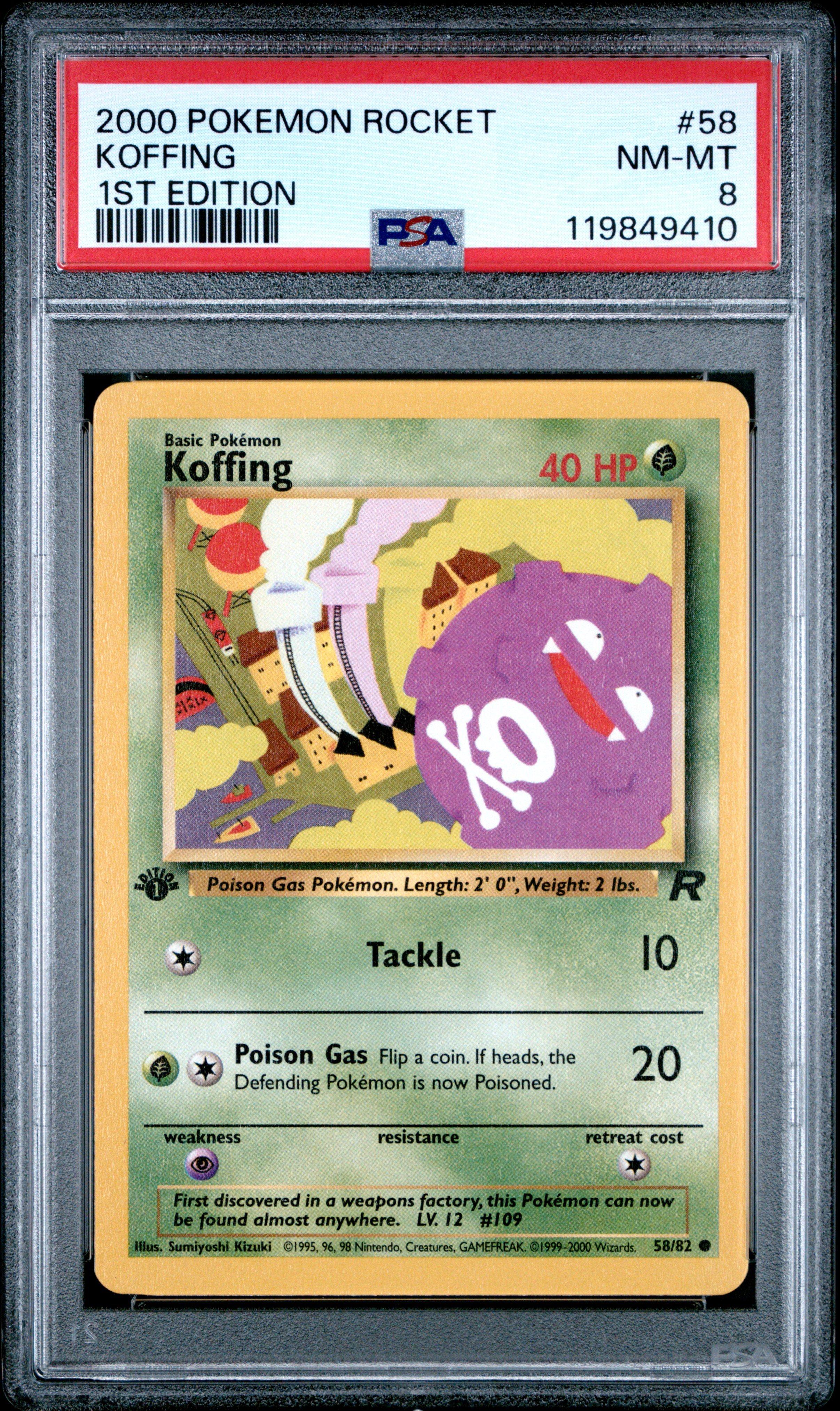 2000 Pokemon Rocket 58 Koffing 1st Edition PSA