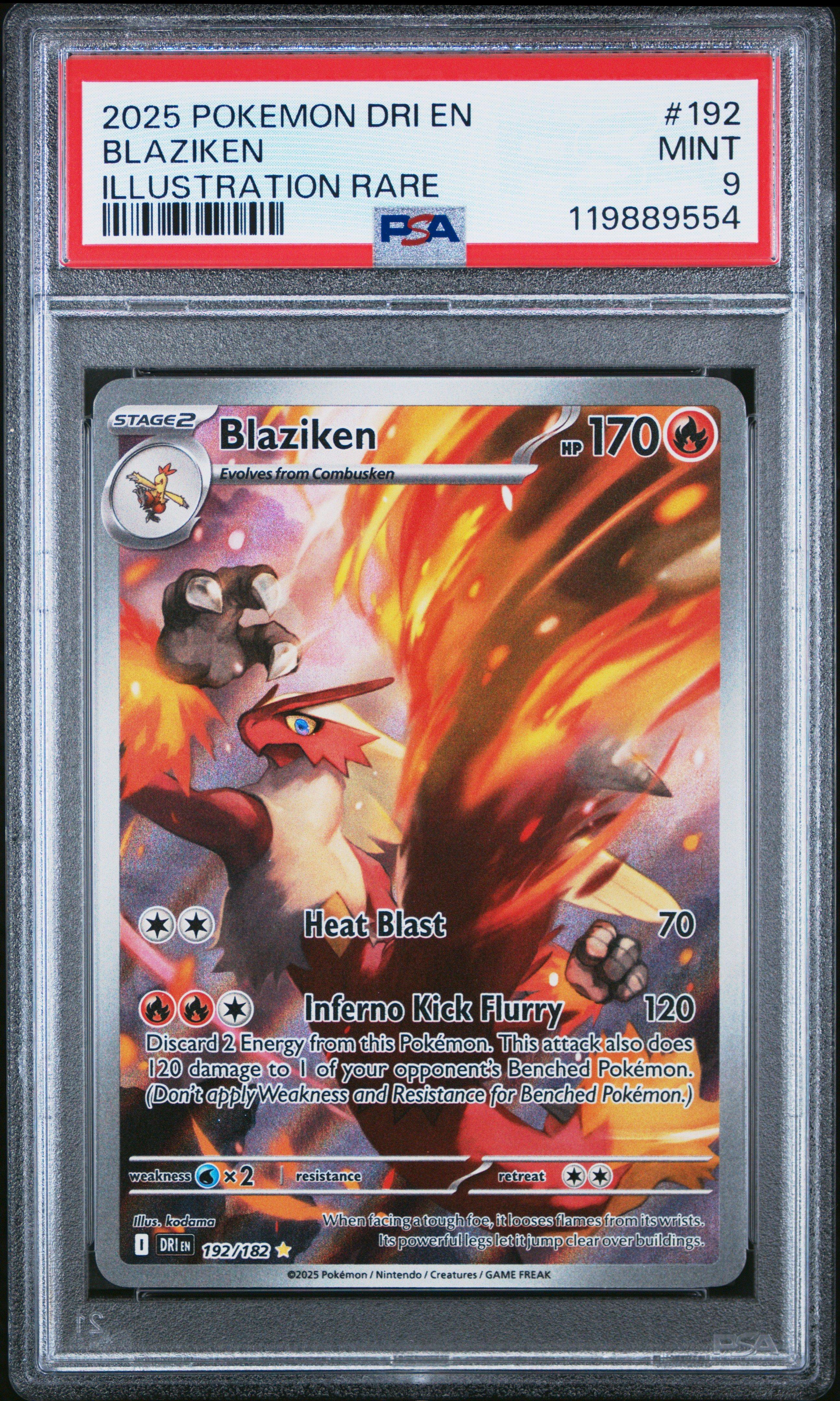 2025 Pokemon Dri En-destined Rivals 192 Blaziken Illustration Rare