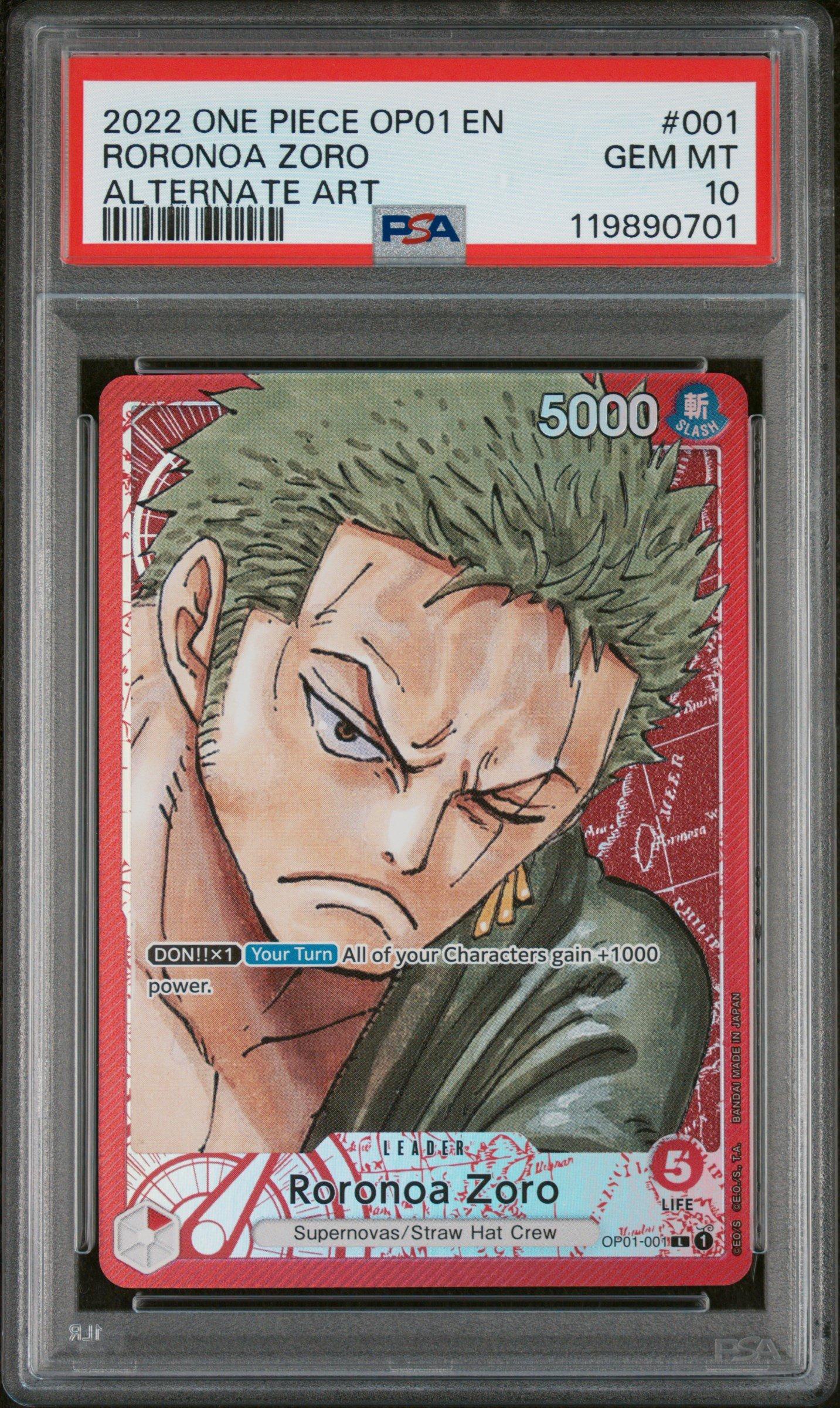 2022 One Piece Op01-romance Dawn 001 Roronoa Zoro Alternate Art
