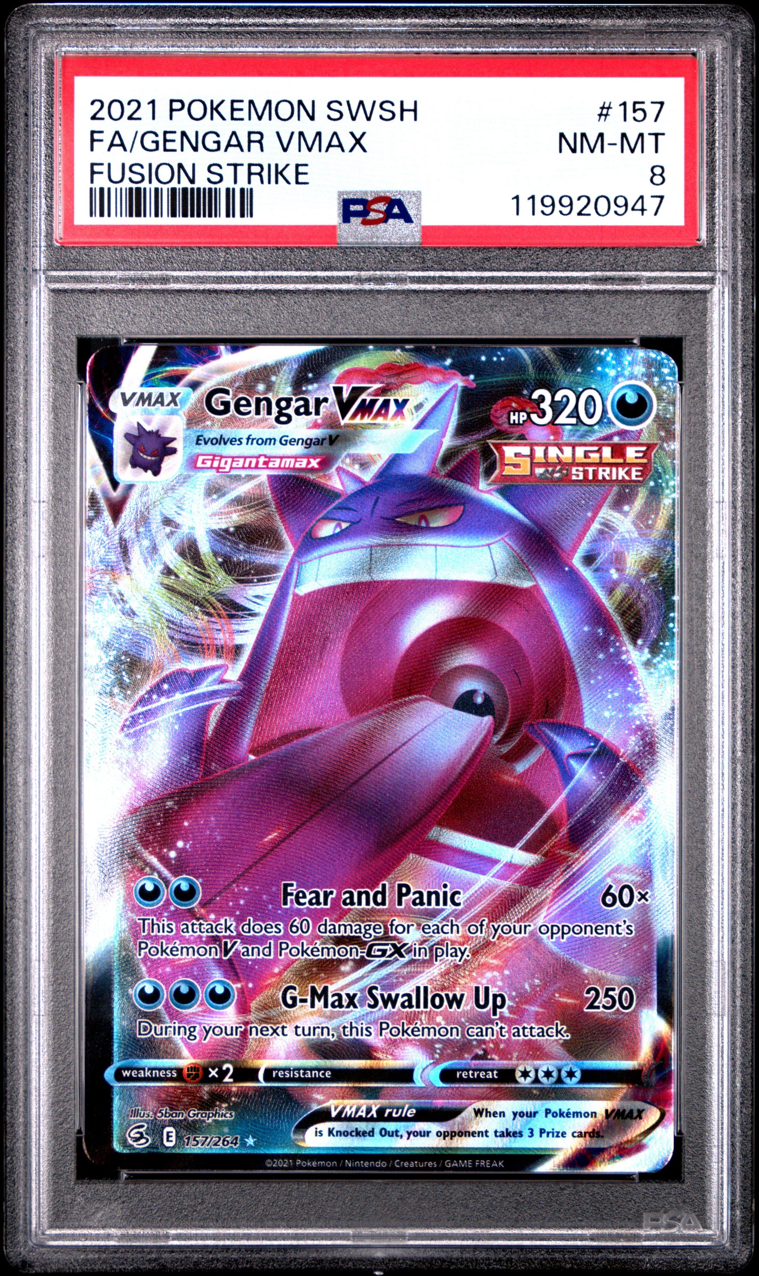 2021 Pokemon Sword & Shield Fusion Strike 157 Full Art/gengar Vmax PSA 8  Graded Card | GameStop