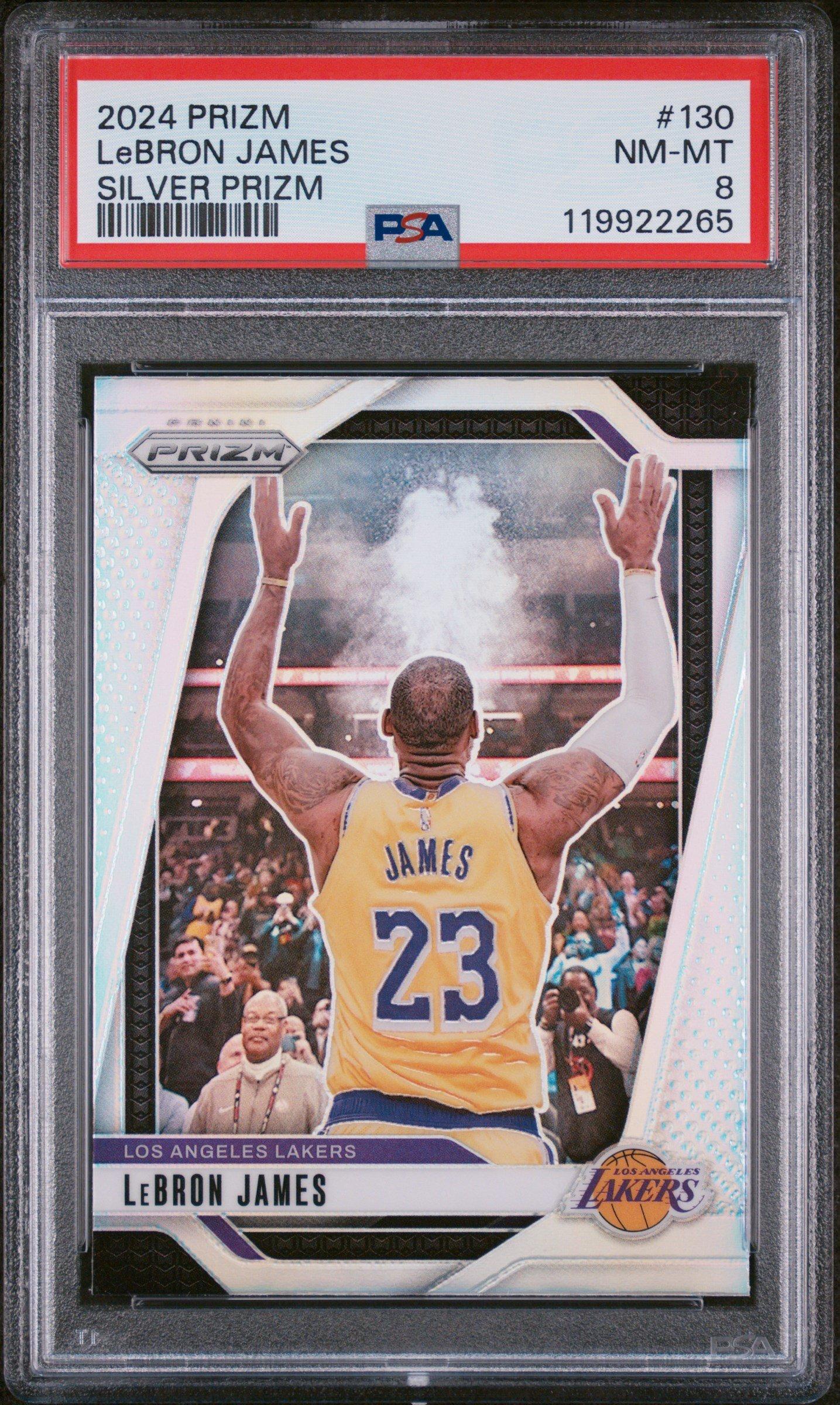 2024 Panini Prizm 130 Lebron James Silver Prizm PSA 8