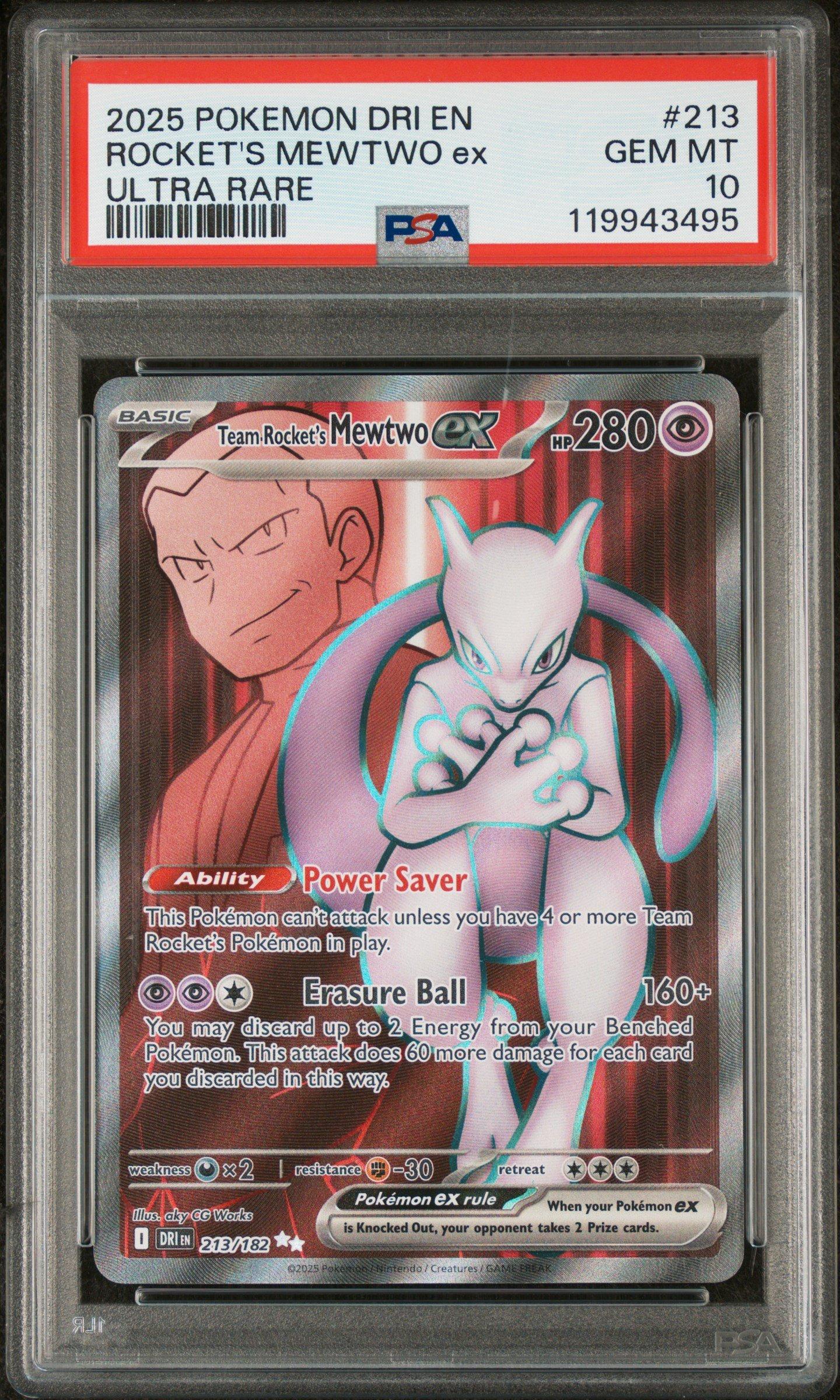 2025ポケモンM15JP メガラティアスex #008 PSA10 2025 Pokemon Dri En-destined Rivals 213 Team Rocket's Mewtwo Ex