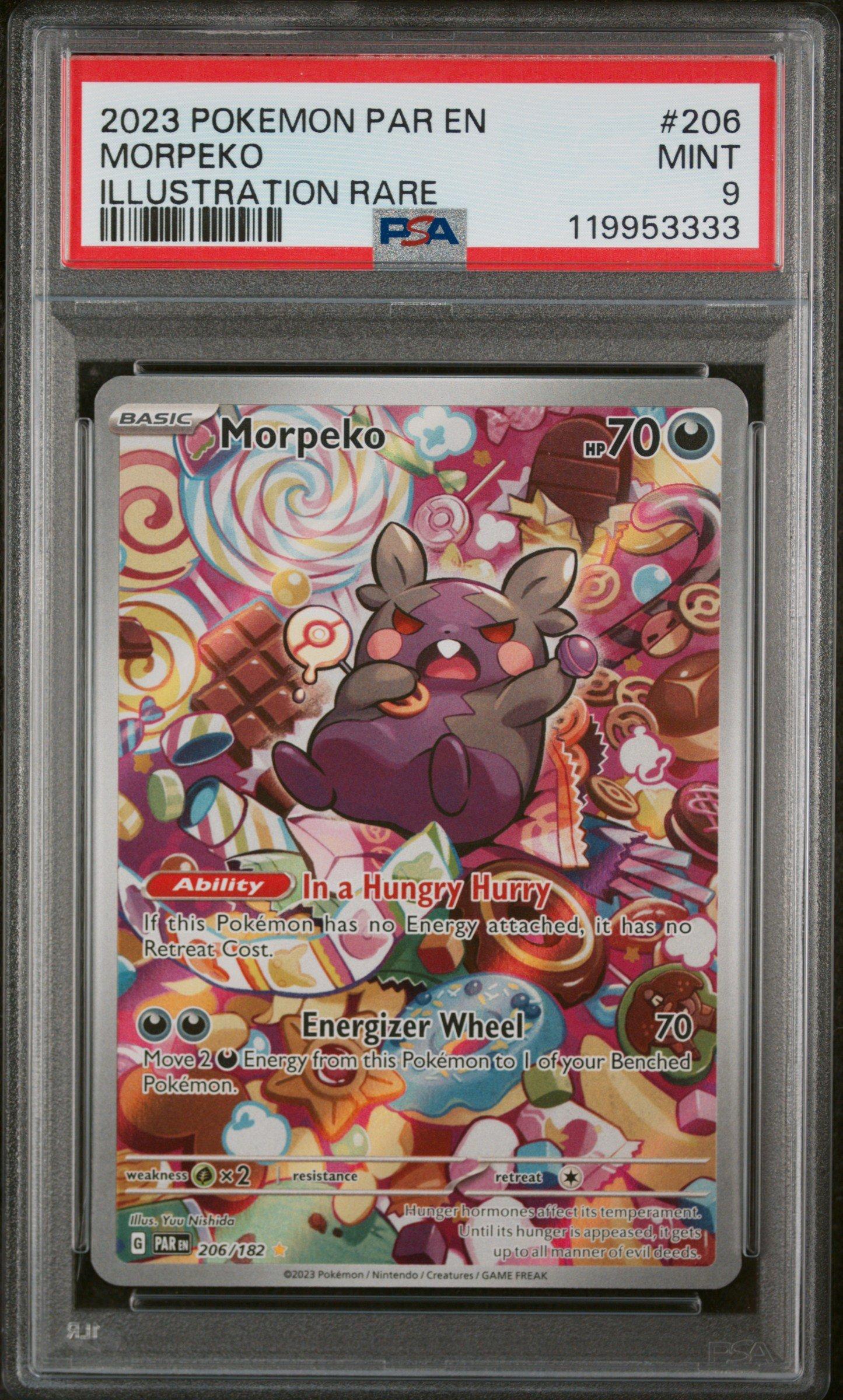 2023 Pokemon Par En-paradox Rift 206 Morpeko Illustration Rare PSA