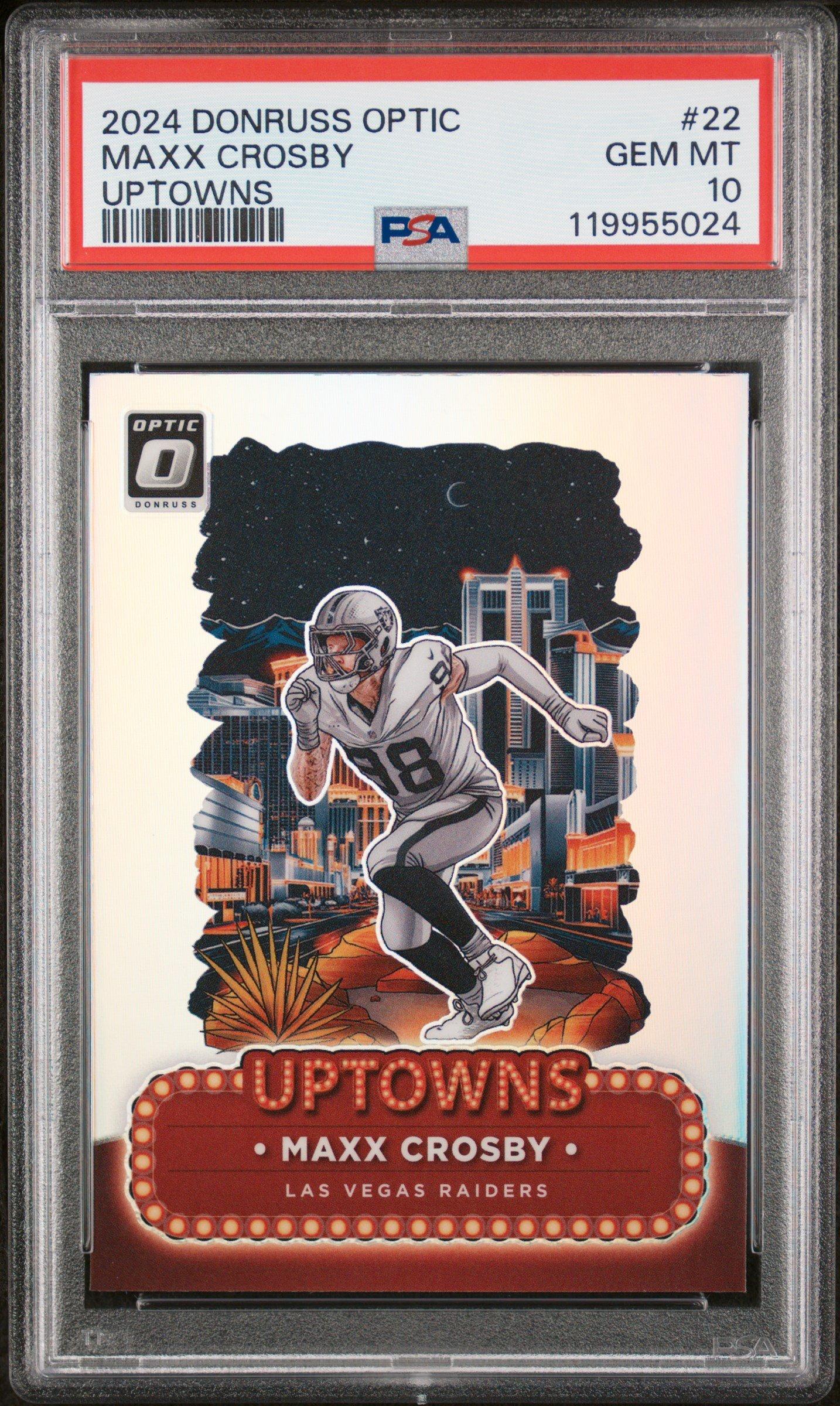 2024 Panini Donruss Optic Uptowns 22 Maxx Crosby PSA 10