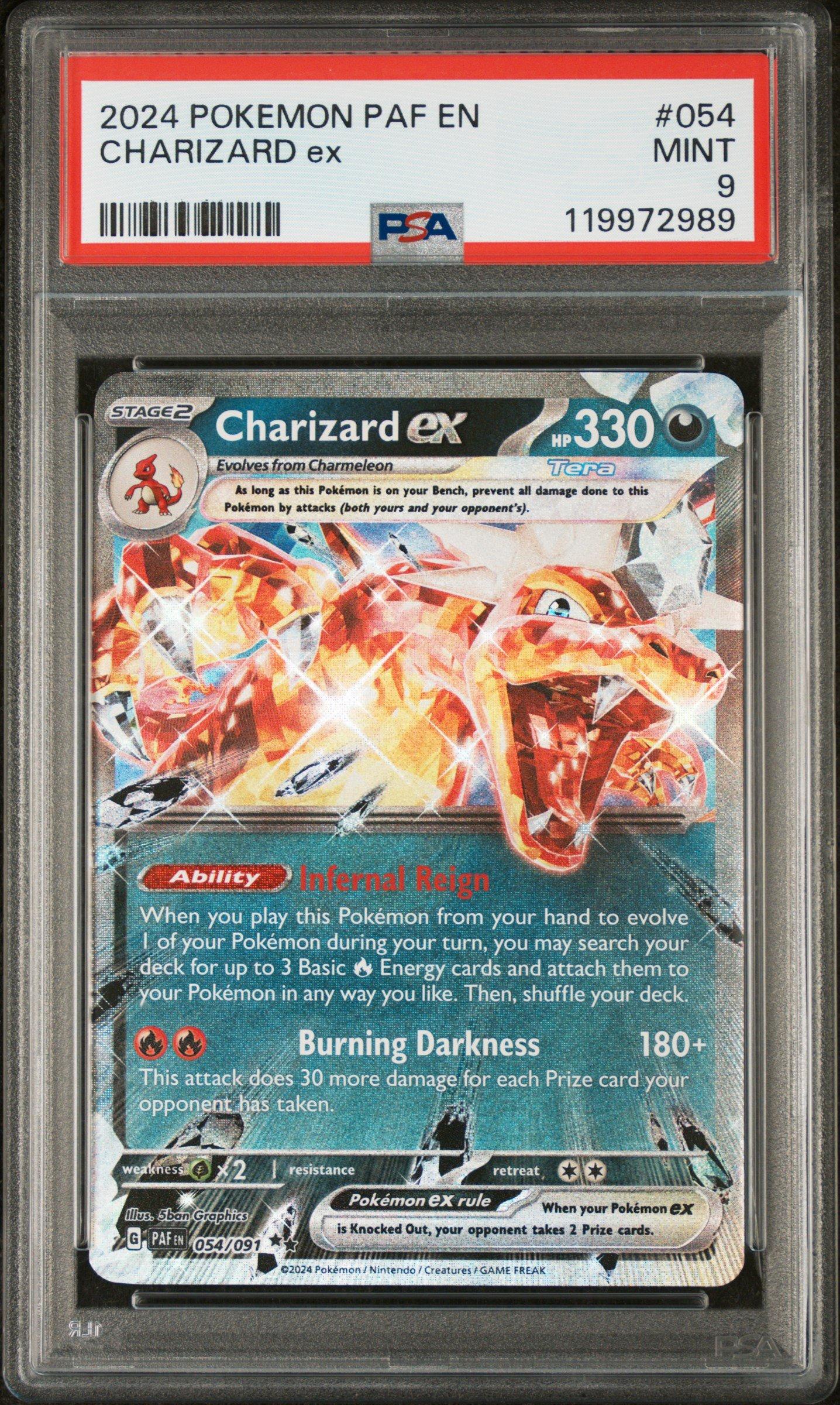 pokemon charizard card 2024 Graded: ex 54/91 Paldean Fates (2024) Holo PSA 8 you may look at the top 3 cards of your deck and put 1 of them into your hand 2024 Pokemon SV Black Star