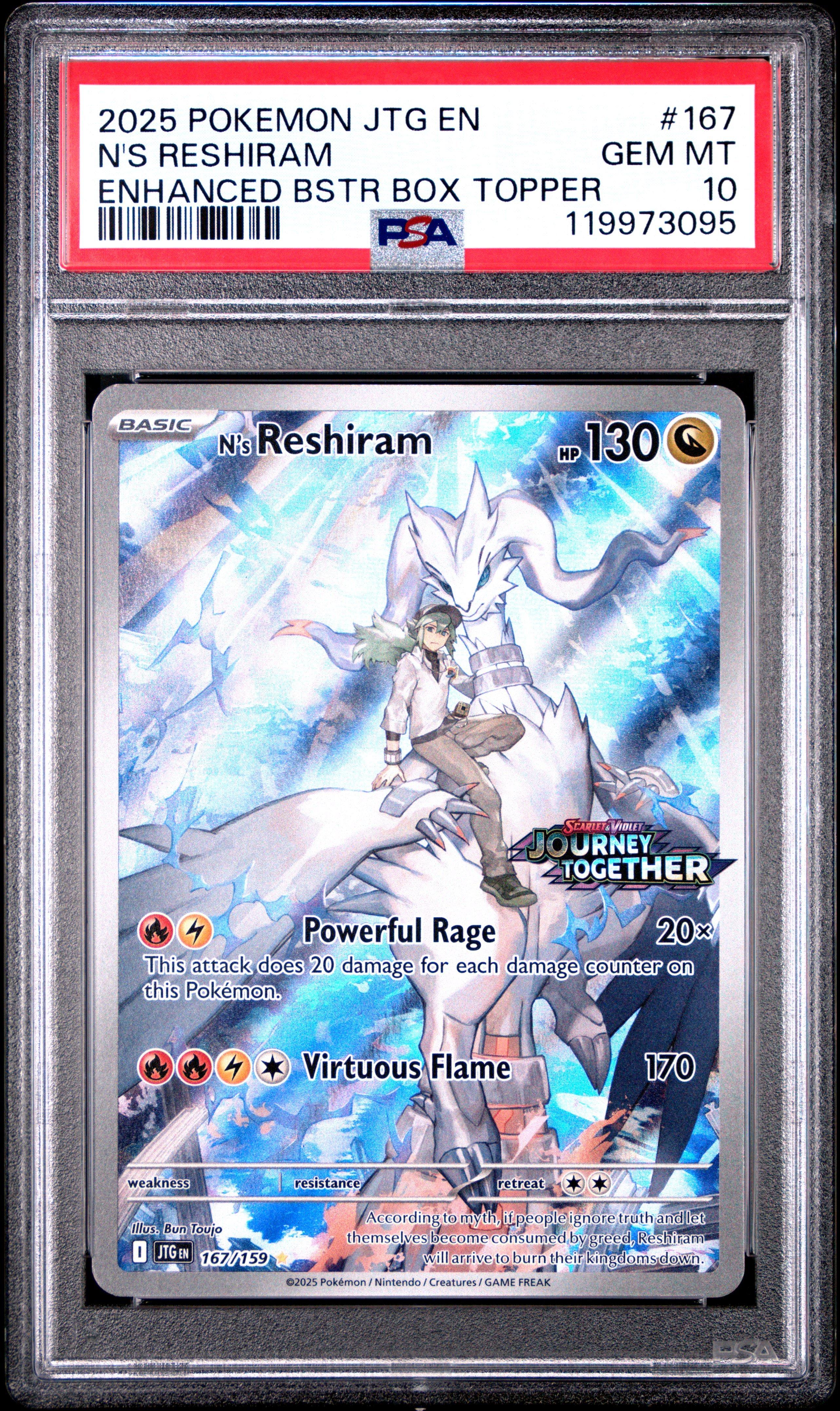 2025 Pokemon Jtg En-journey Together 167 N's Reshiram Enhanced