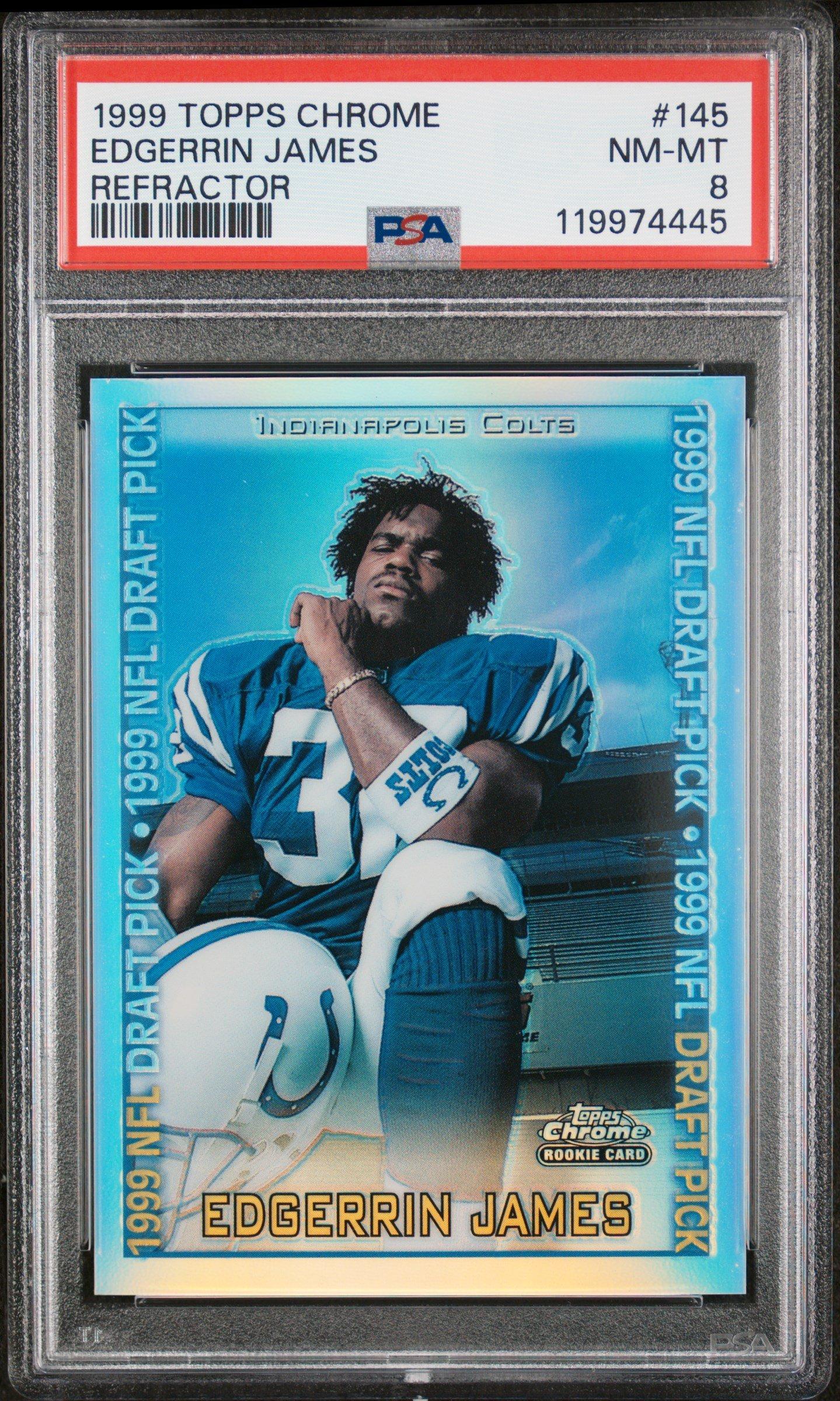 1999 Topps Chrome 145 Edgerrin James Refractor PSA 8