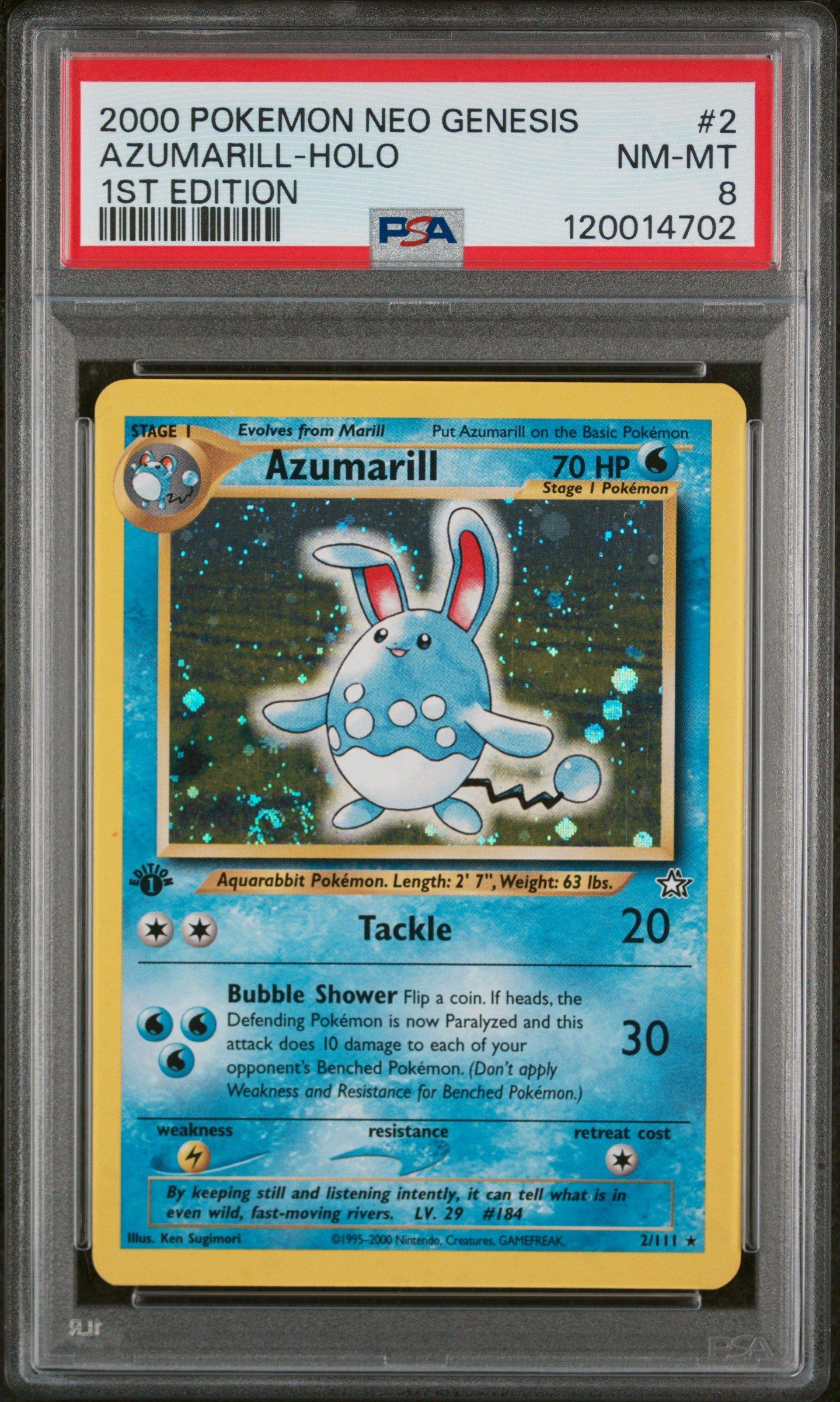 2000 Pokemon Neo Genesis 1st Edition 2 Azumarill-holo PSA 8 Graded Card |  GameStop