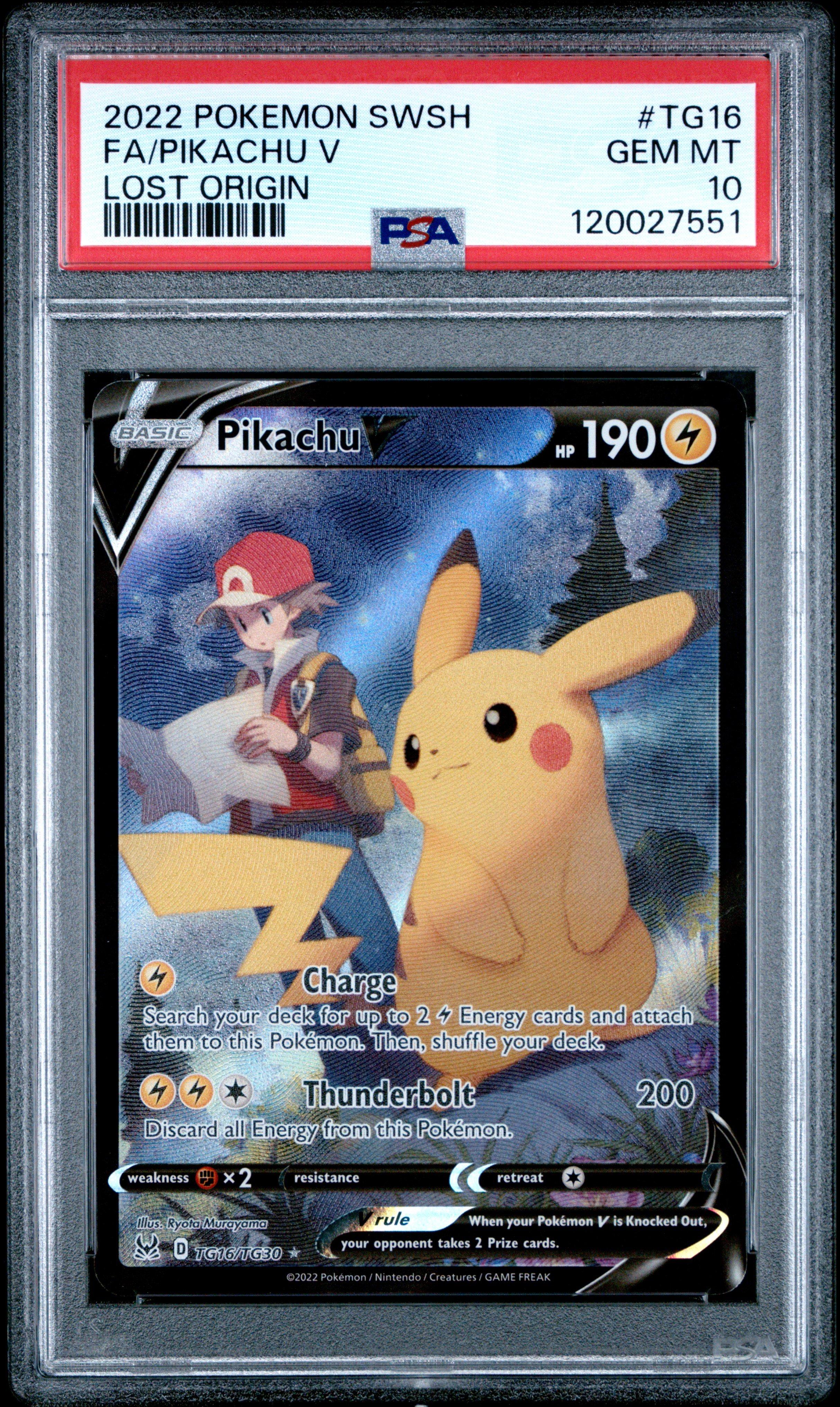 2022 Pokemon Sword & Shield Lost Origin Tg16 Full Art/pikachu V