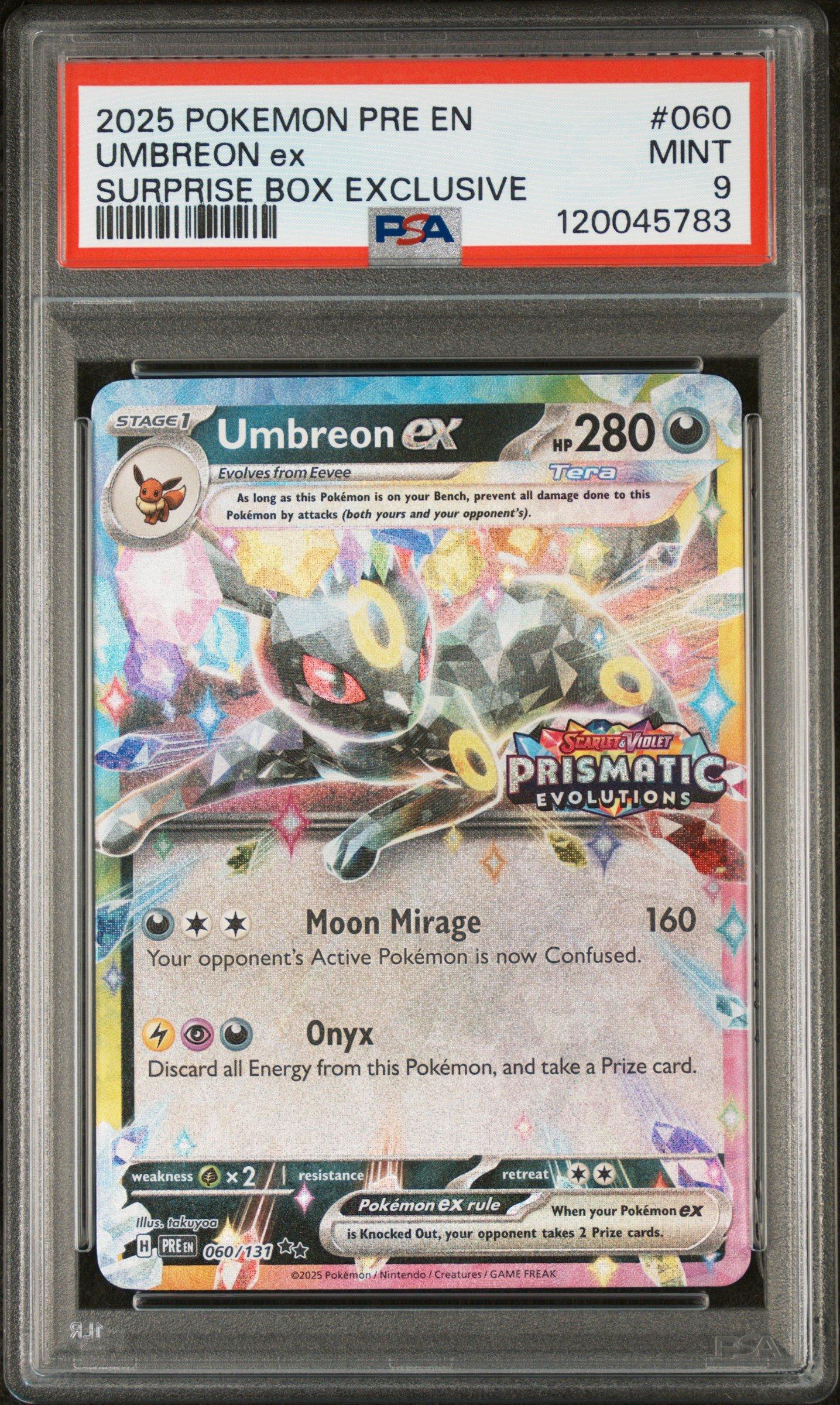 umbreon ex pokemon card Colorless Endgame (70) If your opponents Mega Evolution Pokémon is Knocked Out by damage from this attack Umbreon Market Performance in 2026