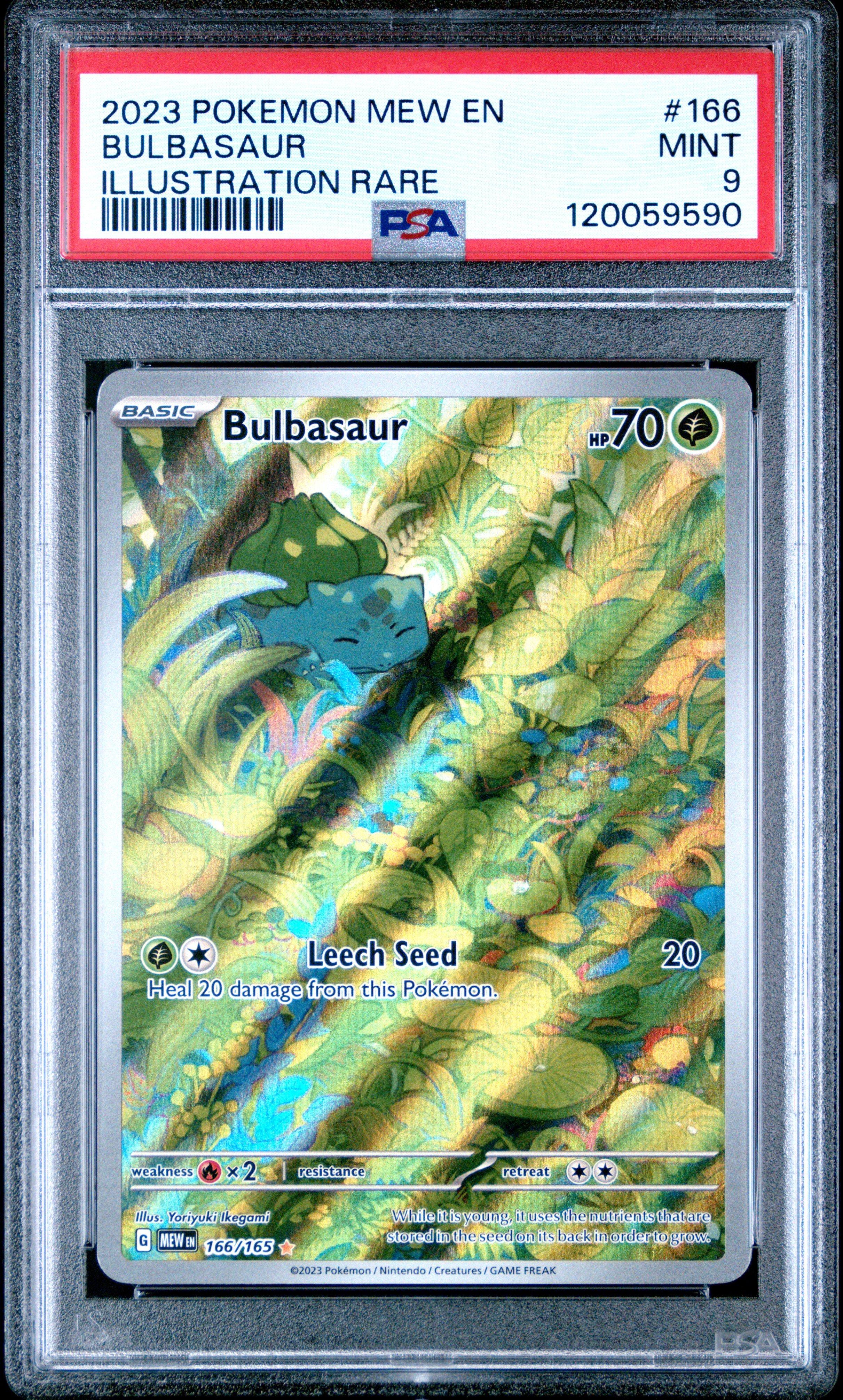 2023 Pokemon Mew En-151 166 Bulbasaur Illustration Rare PSA 9