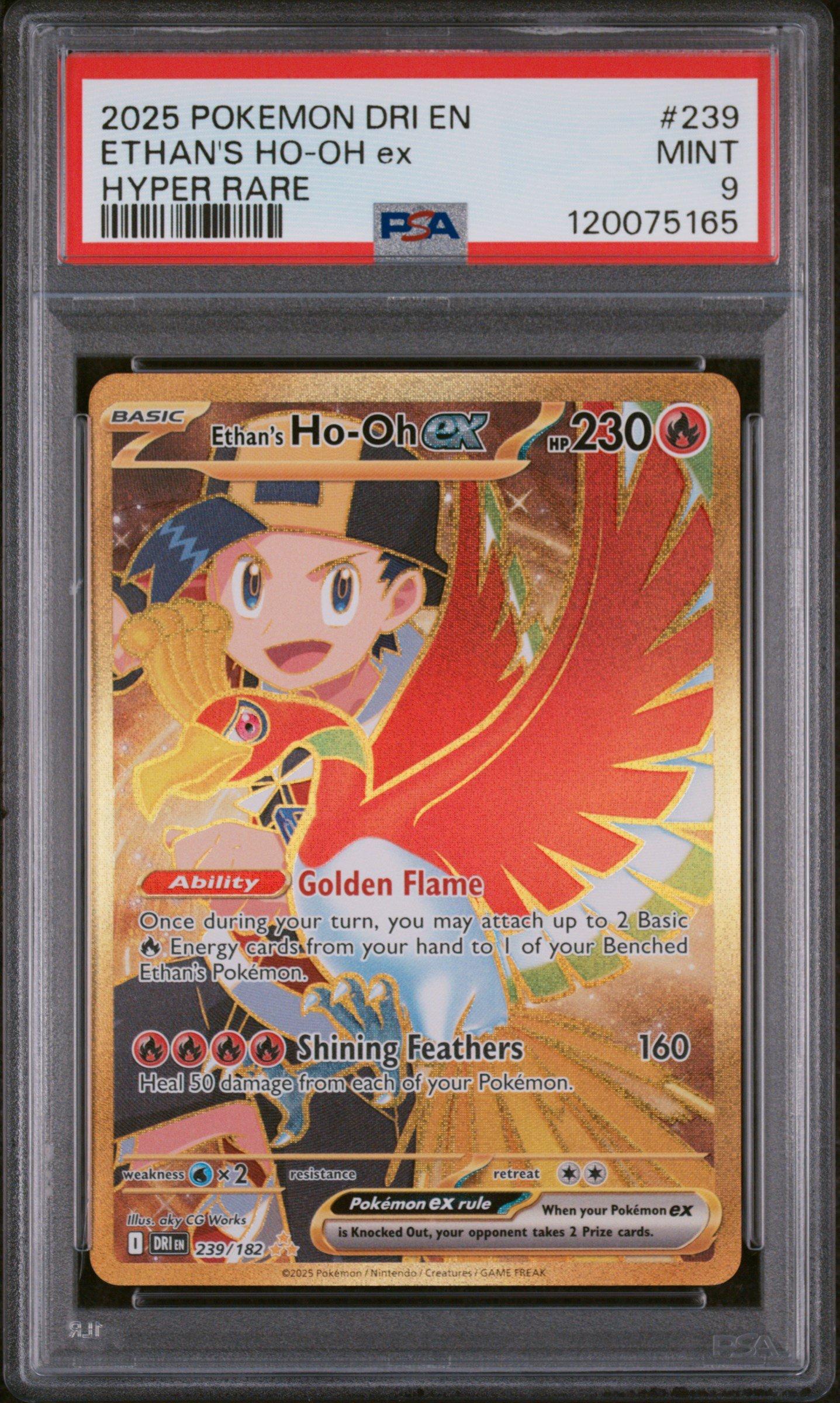 2025 Pokemon Dri En-destined Rivals 239 Ethan's Ho-oh Ex Hyper Rare PSA