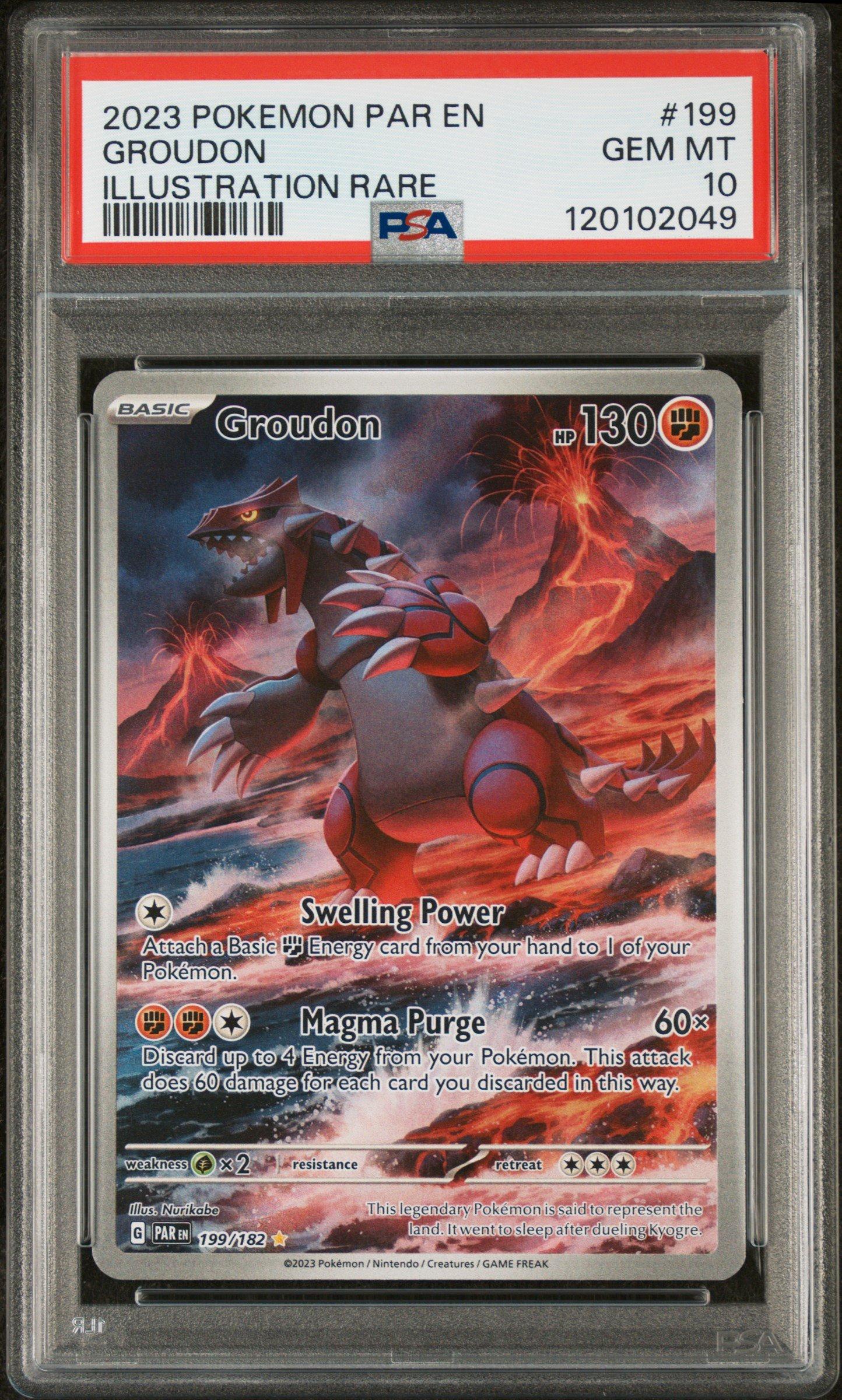 2023 Pokemon Par En-paradox Rift 199 Groudon Illustration Rare PSA