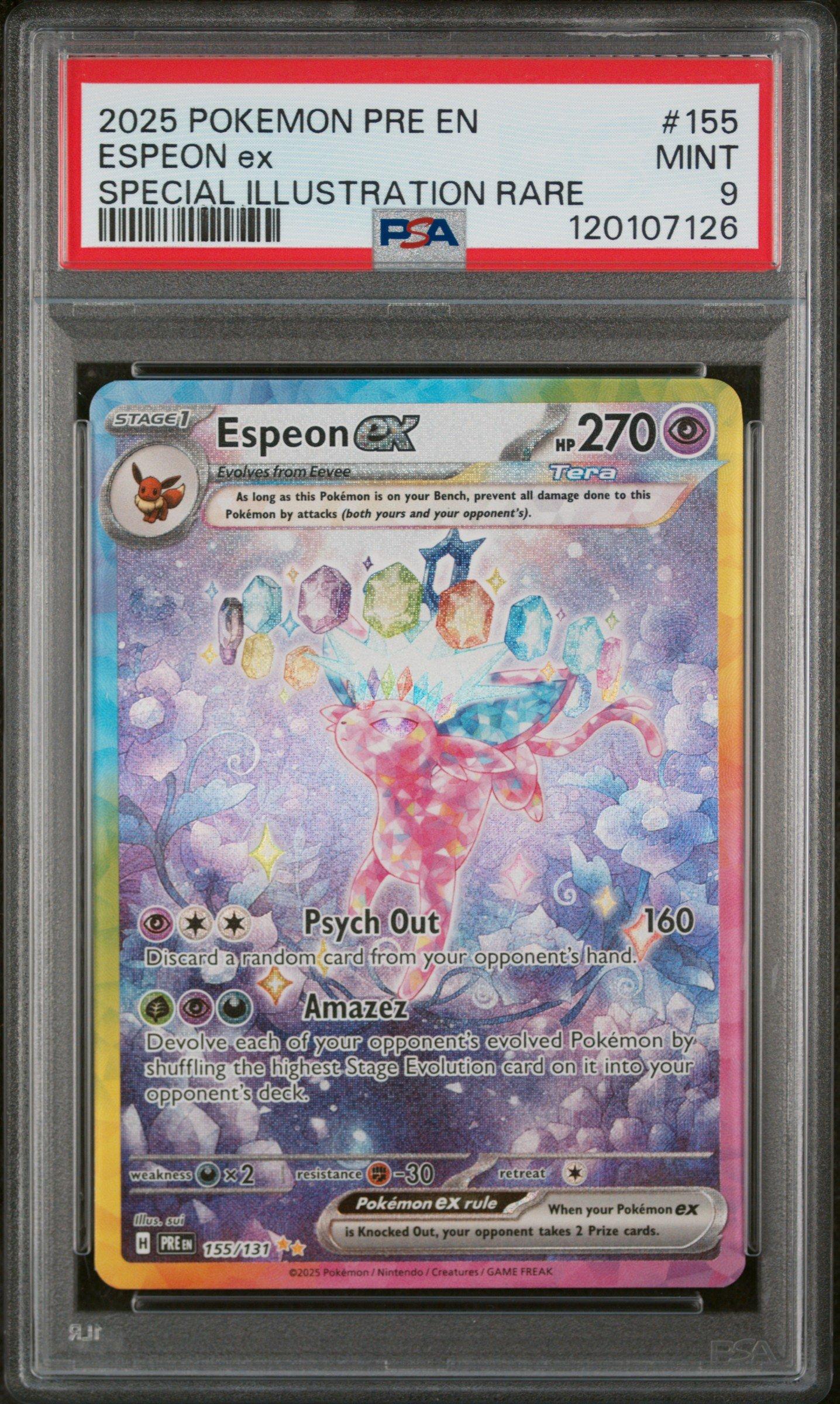 2025 Pokemon Pre En-prismatic Evolutions 155 Espeon Ex Special