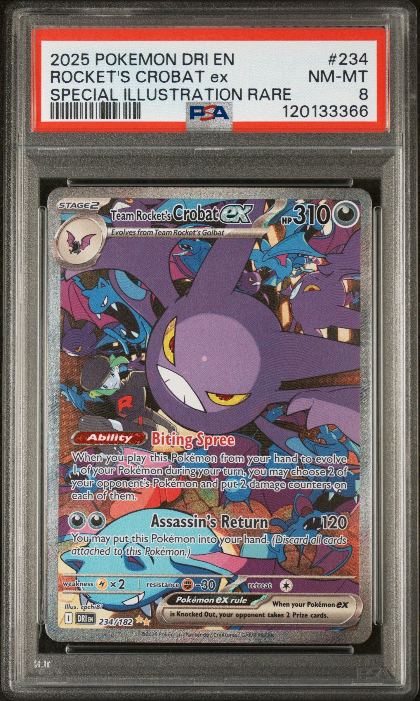 2025 Pokemon Dri En-destined Rivals 234 Team Rocket's Crobat Ex Special Illustration Rare PSA