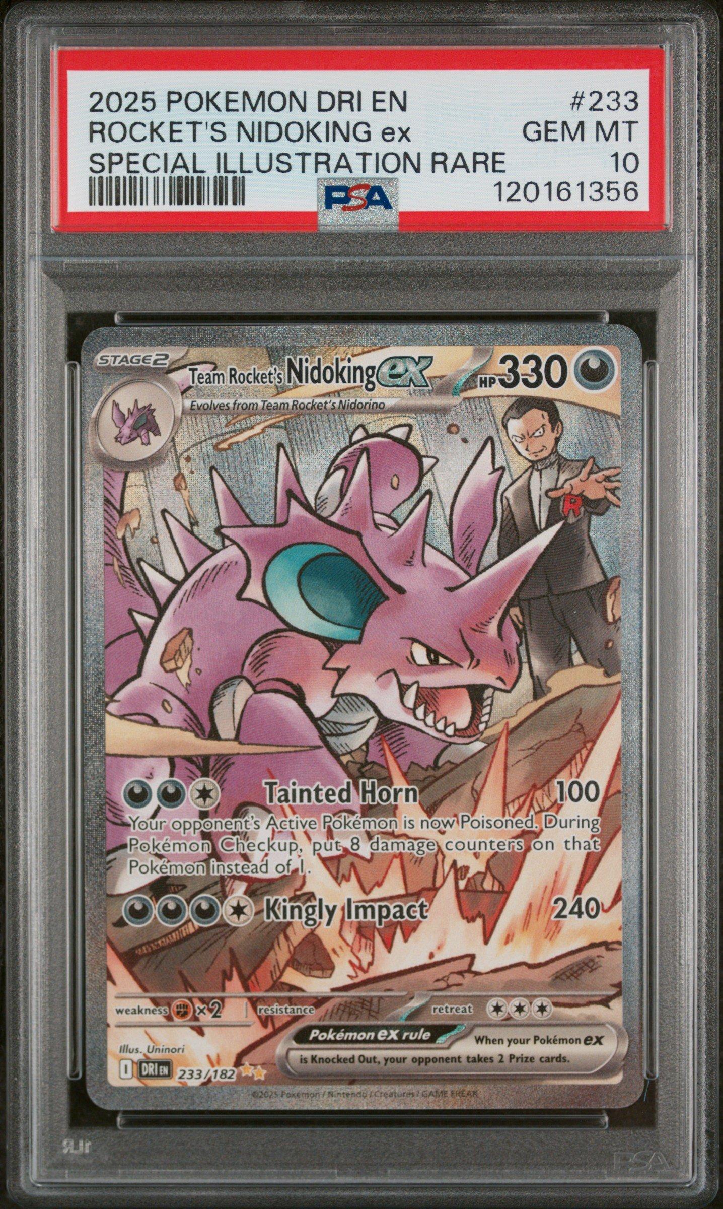 2025 Pokemon Dri En-destined Rivals 233 Team Rocket's Nidoking Ex Special Illustration Rare PSA