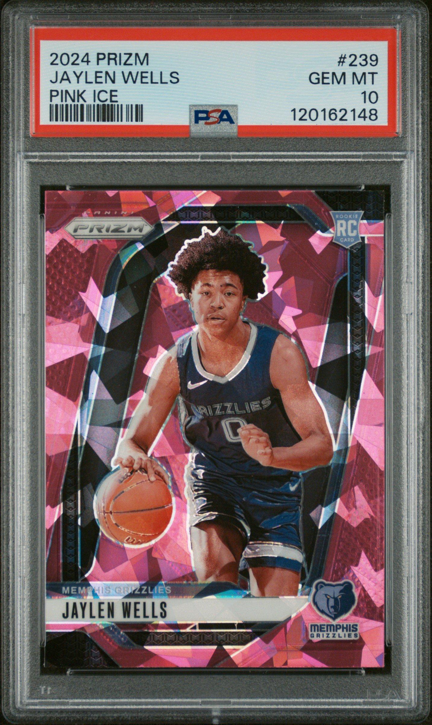 2024 Panini Prizm 239 Jaylen Wells Pink Ice PSA 10