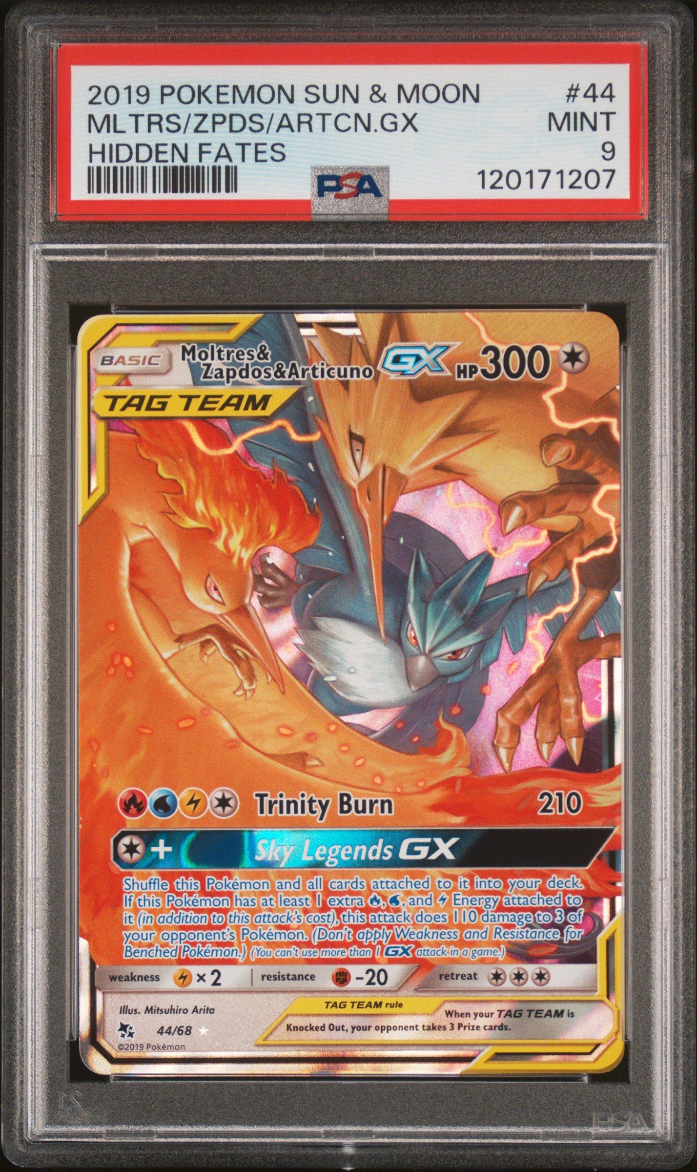 2019 Pokemon Sun & Moon Hidden Fates 44 Moltres & Zapdos