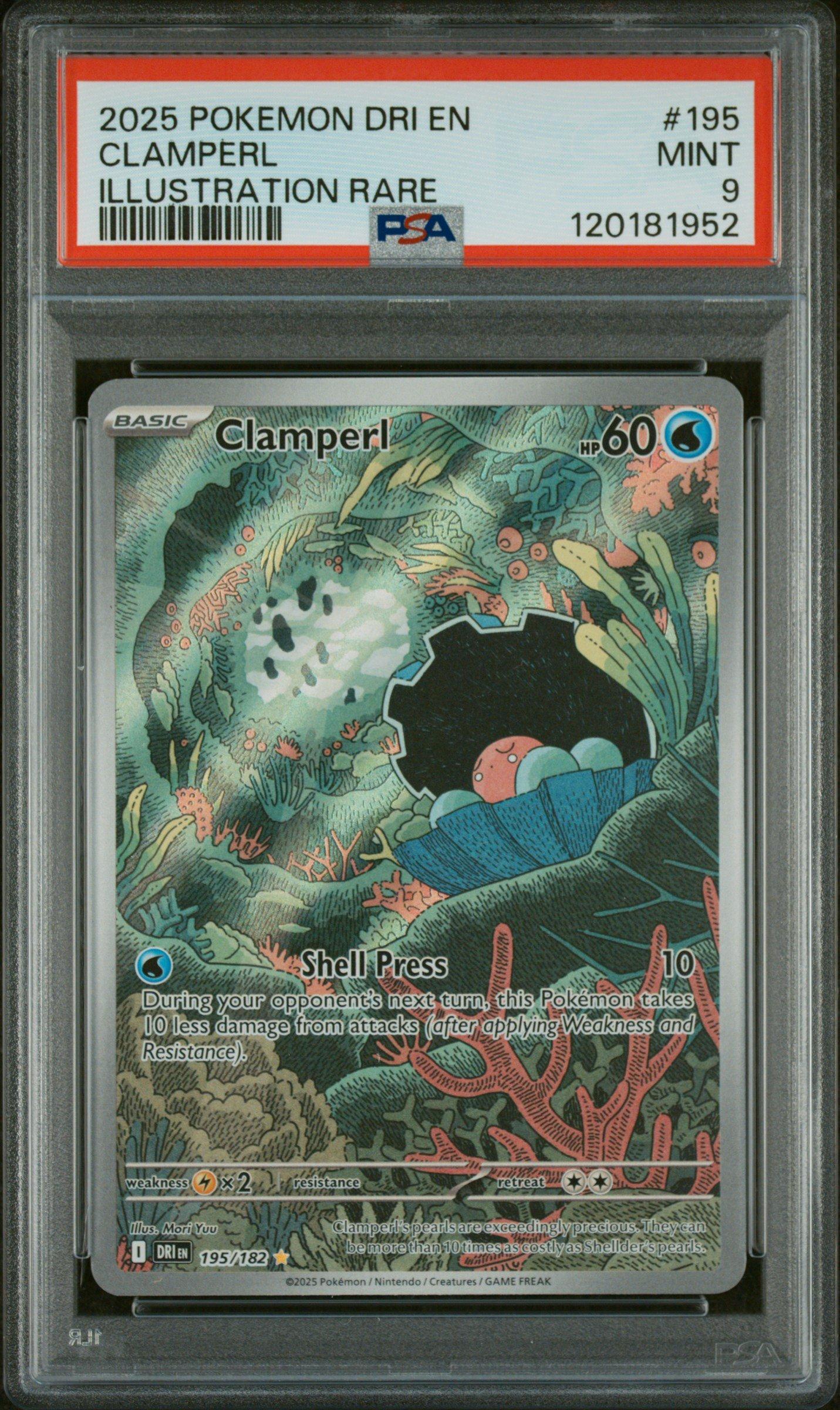 2025 Pokemon Dri En-destined Rivals 195 Clamperl Illustration Rare
