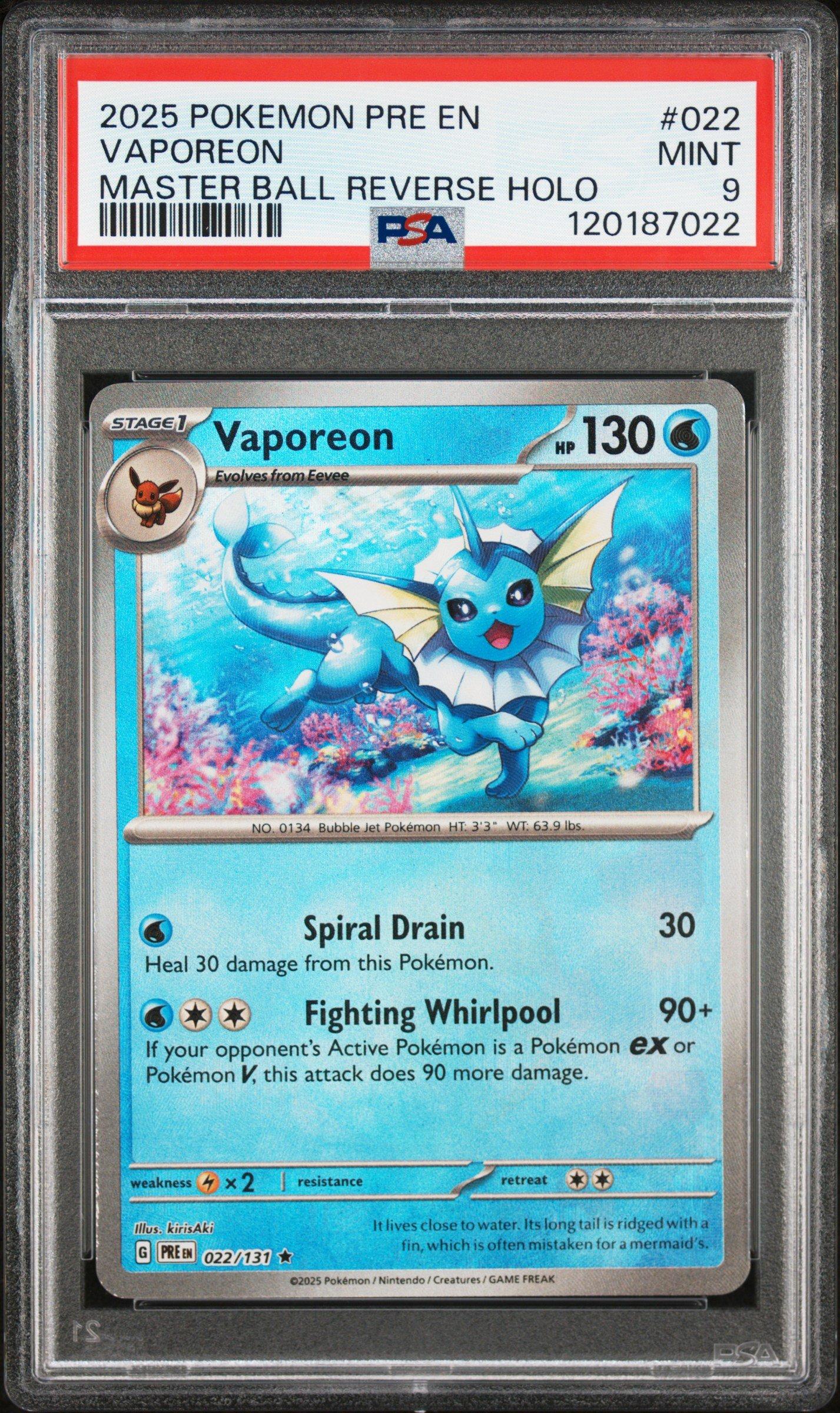 vaporeon holographic card Pokemon 134/165 Reverse HOLO PSA 10 [Water][Colorless] Water Gun 30 Pokmon Vaporeon holo Pokemon |