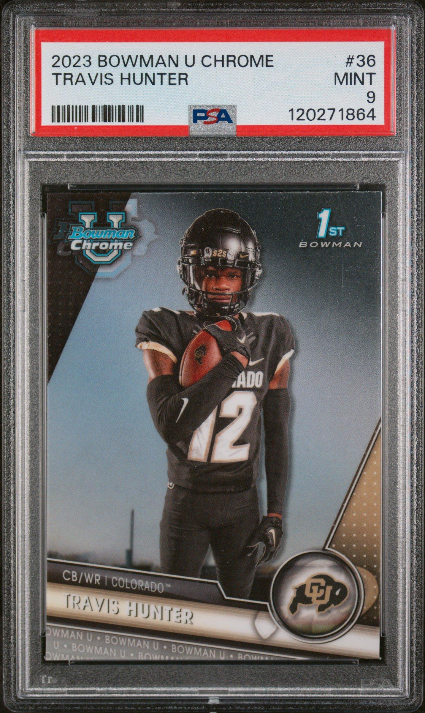 2023 Bowman University Chrome 36 Travis Hunter PSA