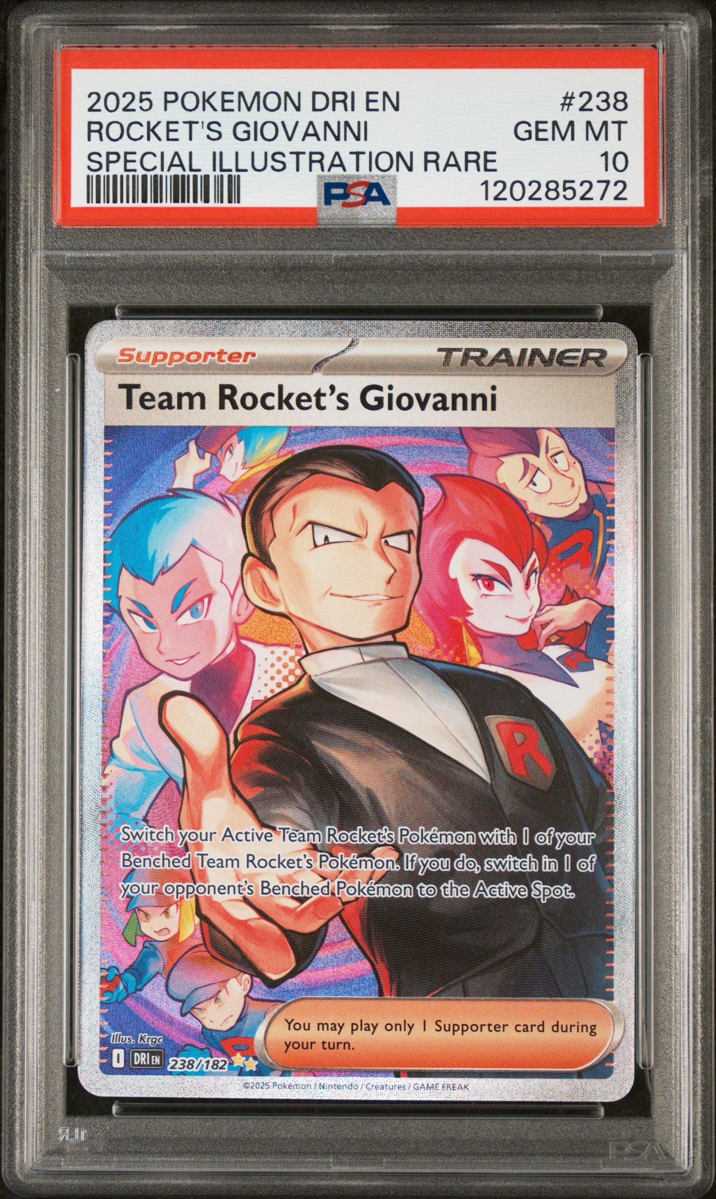 2025 Pokemon Dri En-destined Rivals 238 Team Rocket's Giovanni Special Illustration Rare PSA