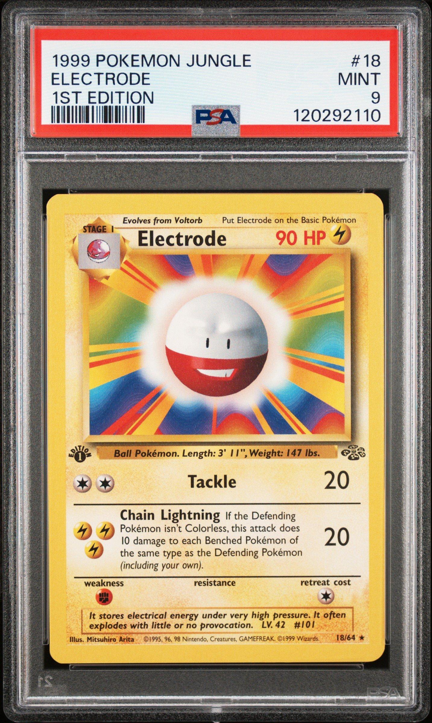 1999 Pokemon Jungle 18 Electrode 1st Edition PSA 9 Graded Card